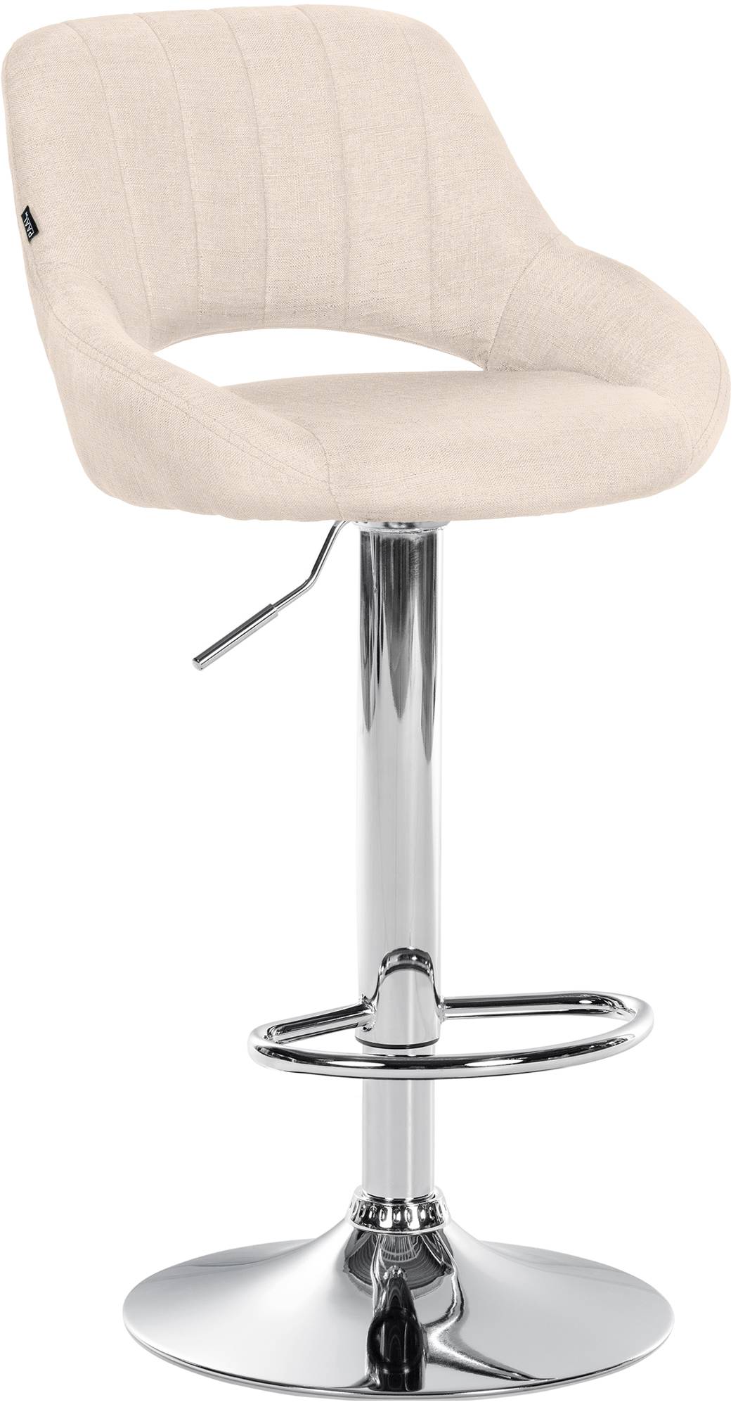 CLP Barhocker h&ouml;henverstellbar mit Lehne Milet, Barstuhl gepolstert Stoffbezug, Tresenstuhl mit Metallgestell drehbar - Bild 1