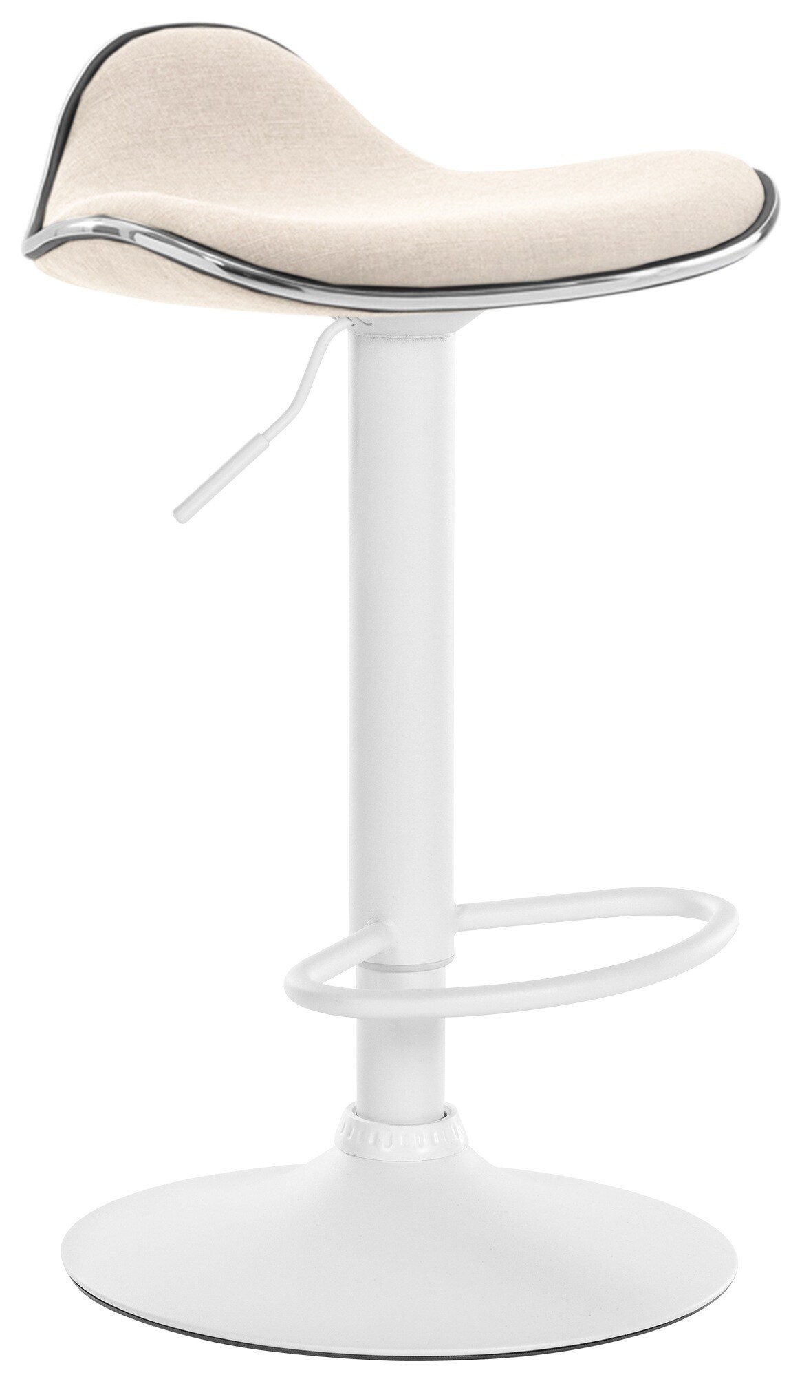 CLP Barhocker Shanghai Mit Stoffbezug I H&ouml;henverstellbarer Barstuhl Mit Drehbarem Sitz I Thekenhocker Mit Trompetenfu&szlig; - Bild 1