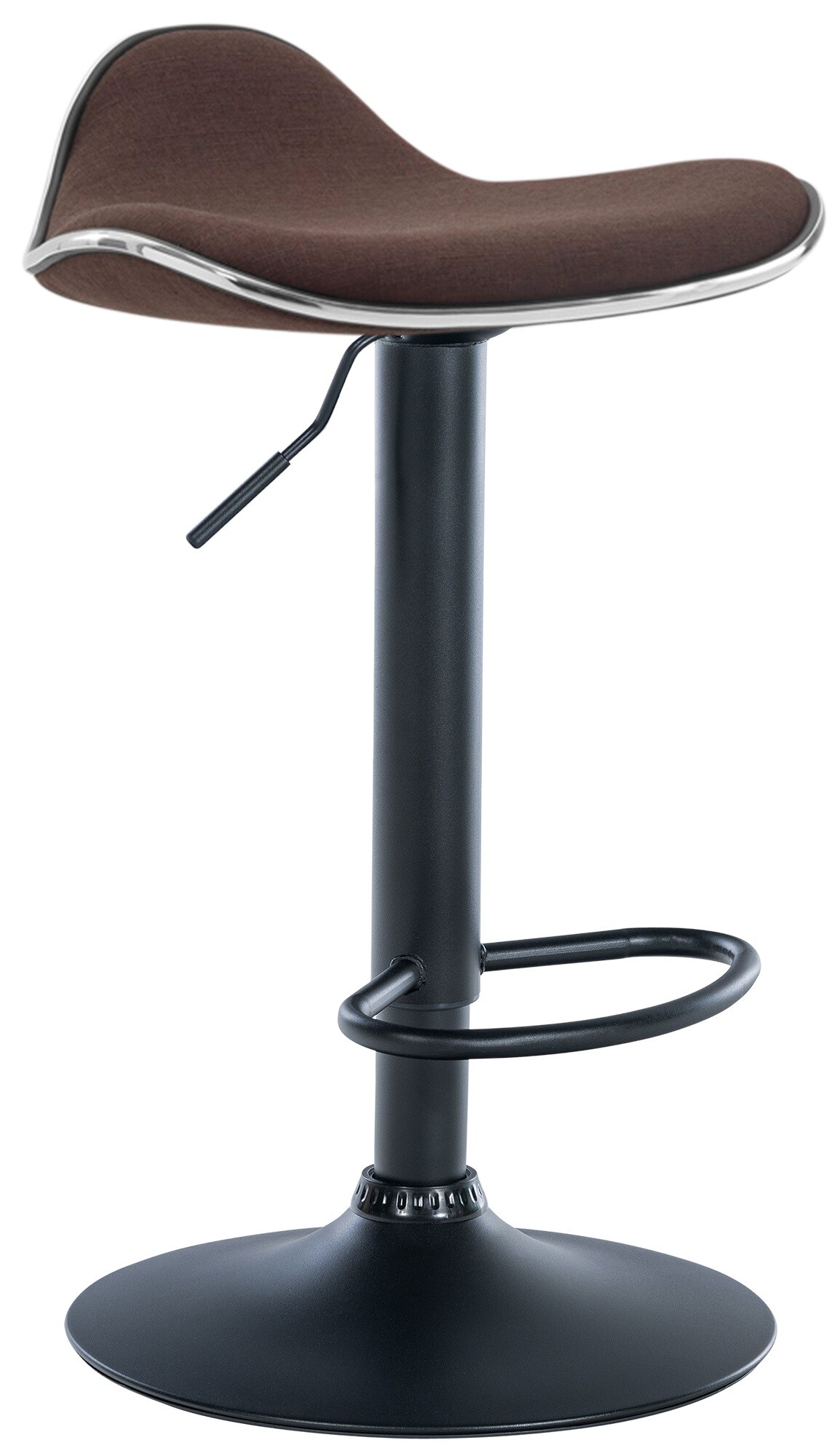 CLP Barhocker Shanghai Mit Stoffbezug I H&ouml;henverstellbarer Barstuhl Mit Drehbarem Sitz I Thekenhocker Mit Trompetenfu&szlig; - Bild 1