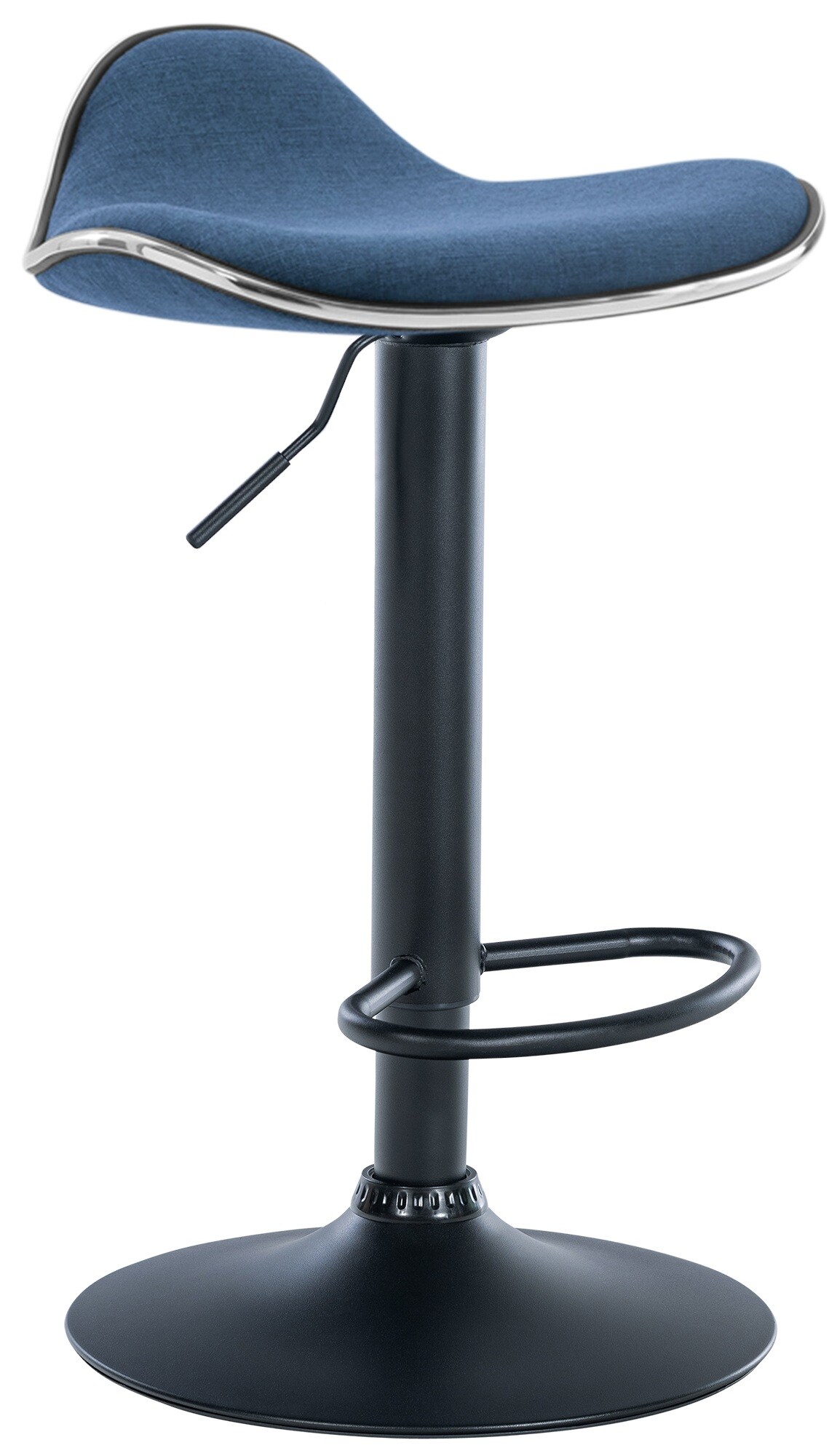 CLP Barhocker Shanghai Mit Stoffbezug I H&ouml;henverstellbarer Barstuhl Mit Drehbarem Sitz I Thekenhocker Mit Trompetenfu&szlig; - Bild 1