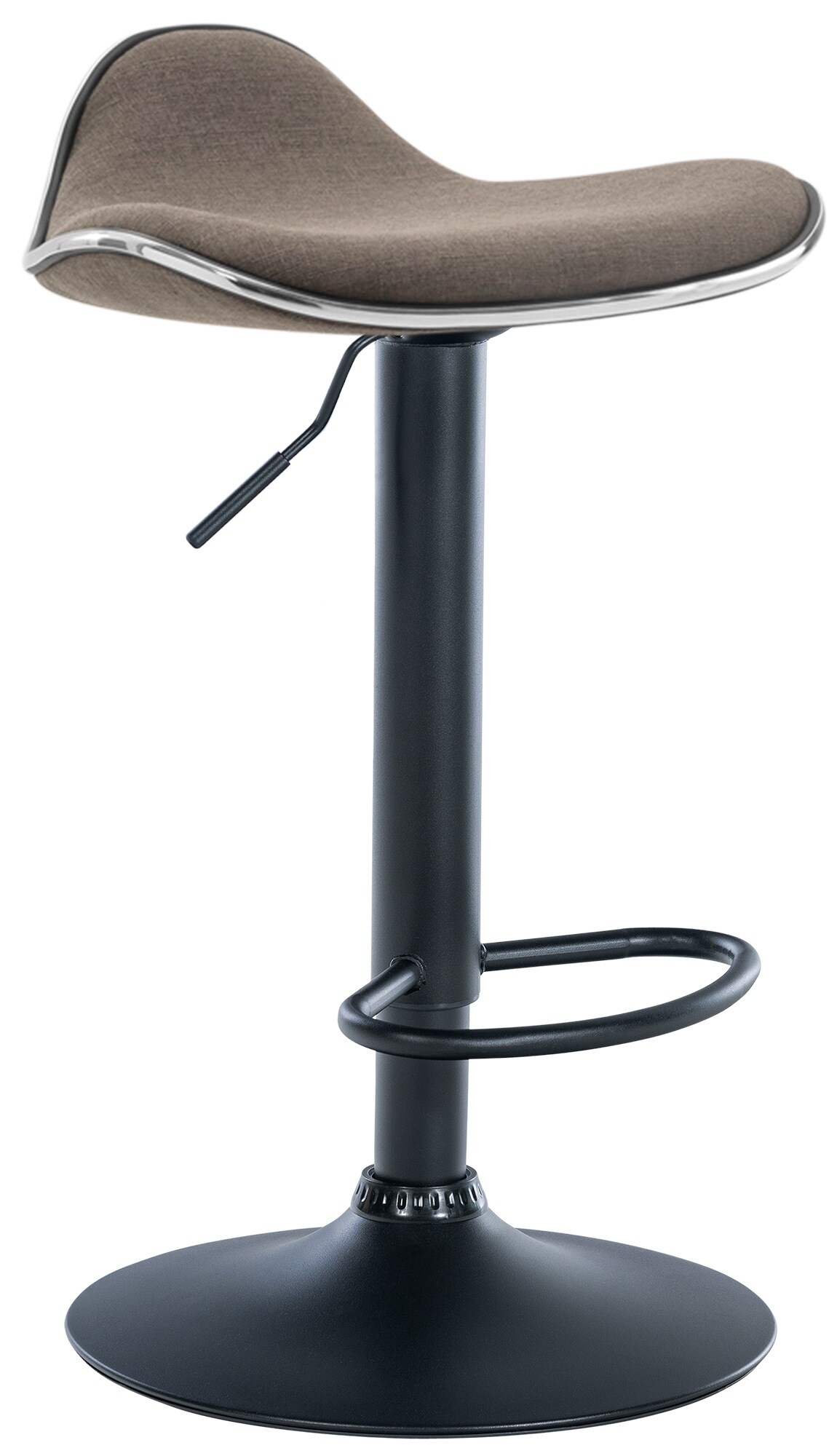 CLP Barhocker Shanghai Mit Stoffbezug I H&ouml;henverstellbarer Barstuhl Mit Drehbarem Sitz I Thekenhocker Mit Trompetenfu&szlig; - Bild 1