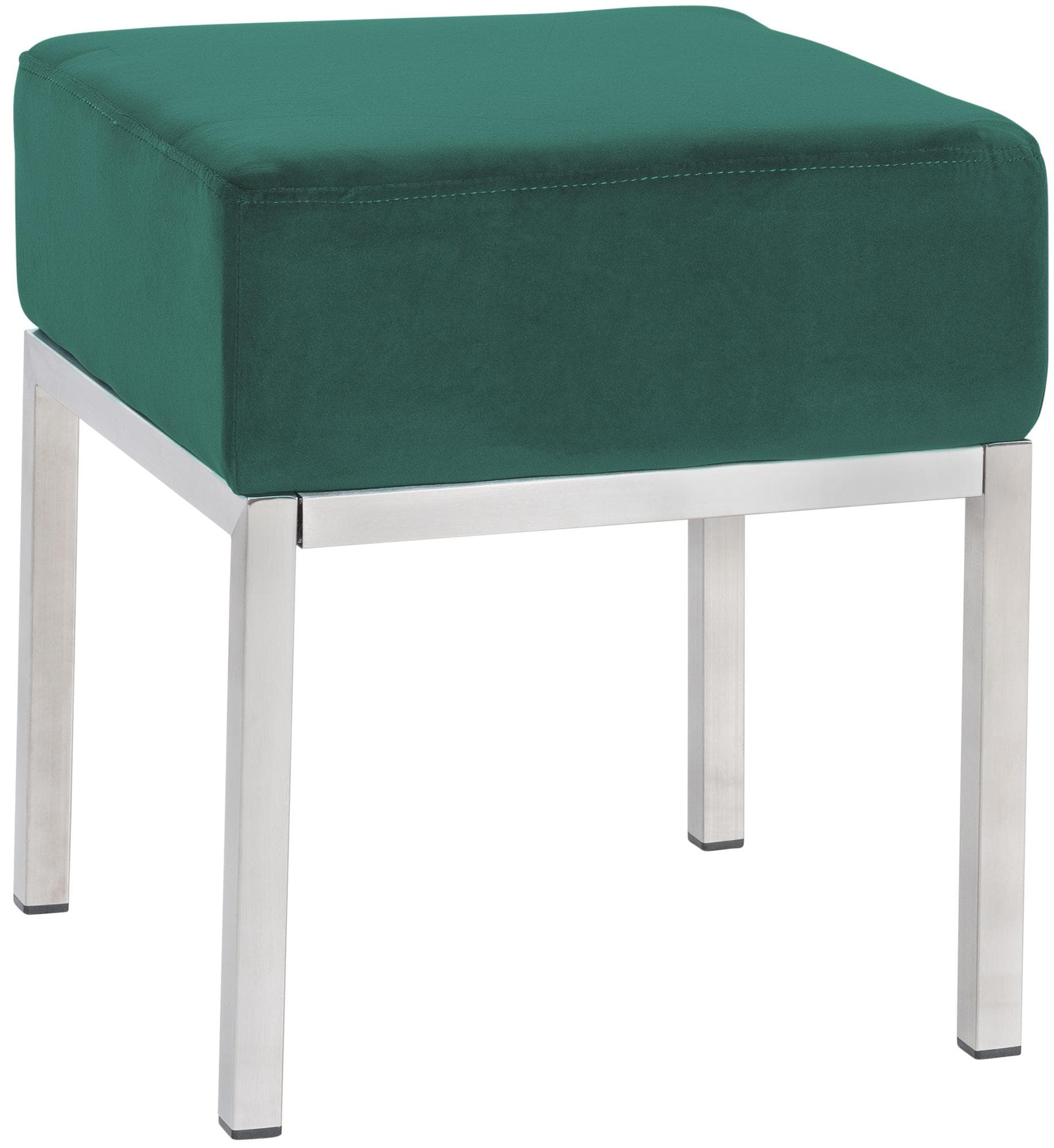 CLP Sitzhocker Lamega Samt I Hocker mit strapazierf&auml;higem Samtbezug I Sitzw&uuml;rfel mit robustem Edelstahlgestell - Bild 1