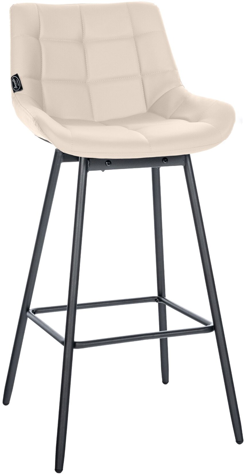 CLP Barhocker mit Lehne Weston, Barstuhl drehbar 180° Schwenkfunktion, Sitz gepolstert, Metallgestell stabil