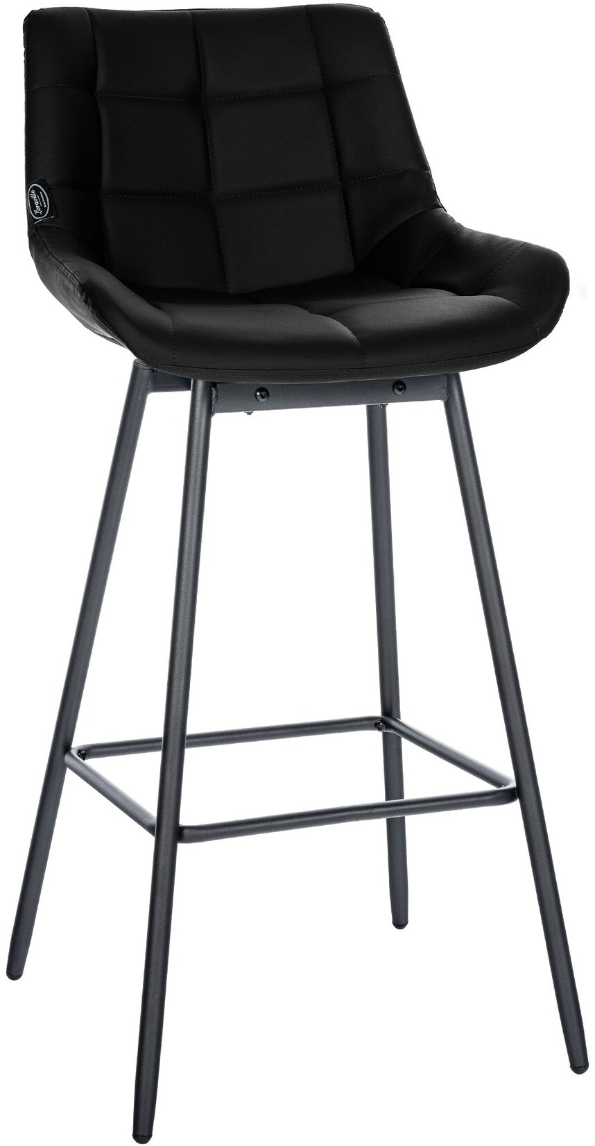 CLP Barhocker mit Lehne Weston, Barstuhl drehbar 180° Schwenkfunktion, Sitz gepolstert, Metallgestell stabil
