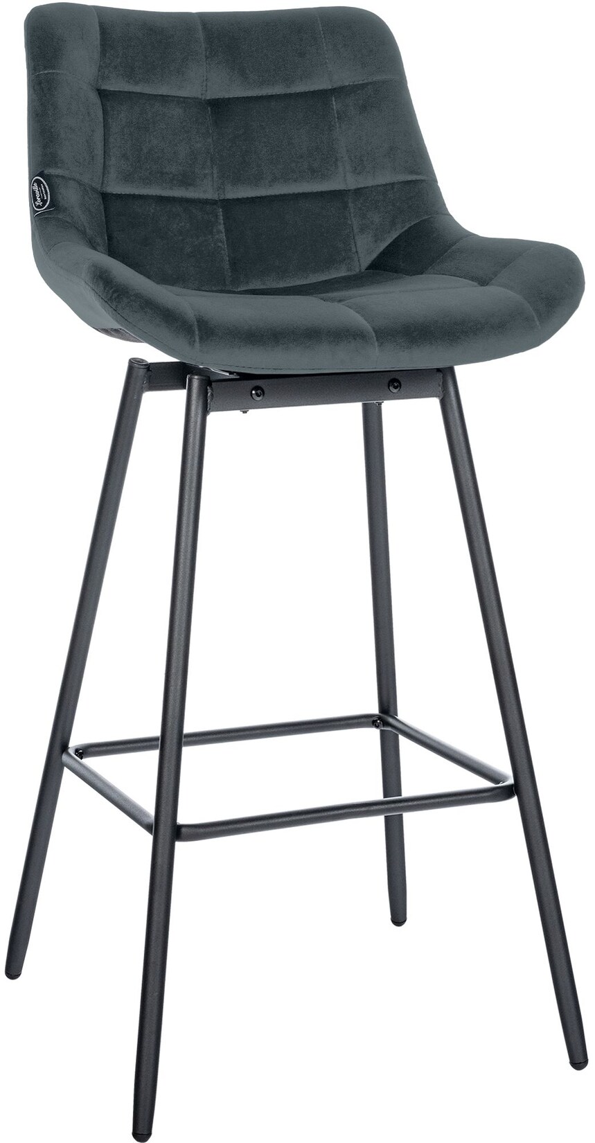 CLP Barhocker mit Lehne Weston, Barstuhl drehbar 180° Schwenkfunktion, Sitz gepolstert, Metallgestell stabil