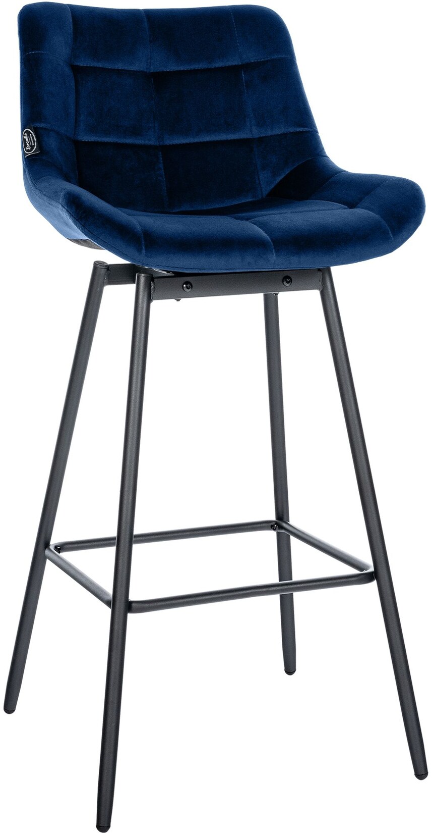 CLP Barhocker mit Lehne Weston, Barstuhl drehbar 180° Schwenkfunktion, Sitz gepolstert, Metallgestell stabil