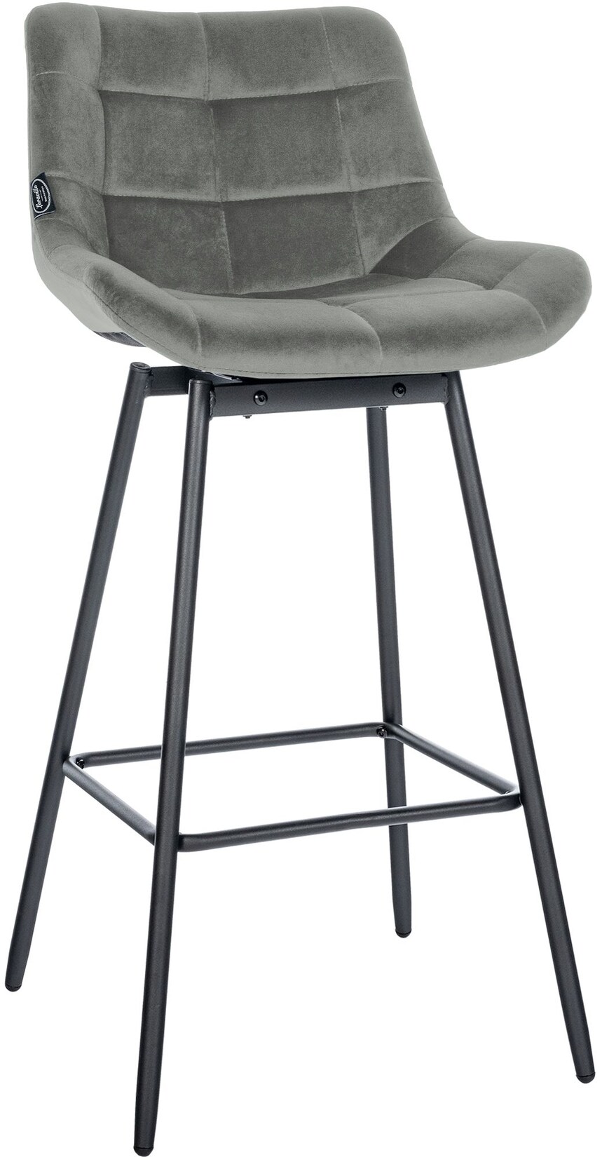 CLP Barhocker mit Lehne Weston, Barstuhl drehbar 180° Schwenkfunktion, Sitz gepolstert, Metallgestell stabil