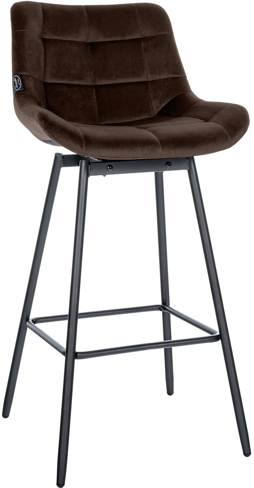 CLP Barhocker mit Lehne Weston, Barstuhl drehbar 180° Schwenkfunktion, Sitz gepolstert, Metallgestell stabil