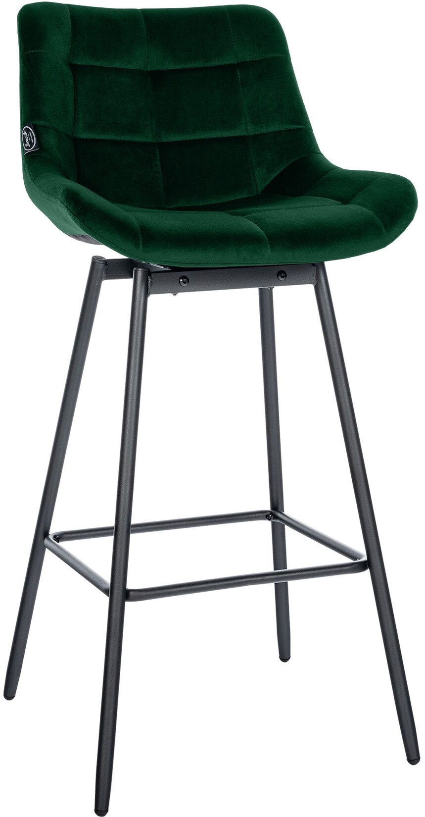 CLP Barhocker mit Lehne Weston, Barstuhl drehbar 180° Schwenkfunktion, Sitz gepolstert, Metallgestell stabil