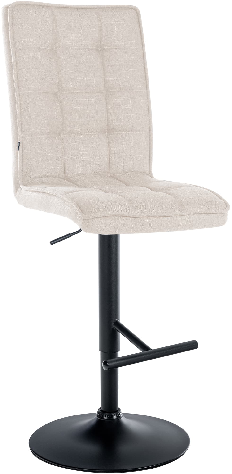 CLP Barhocker Peking Stoff I H&ouml;henverstellbarer Tresenhocker Mit R&uuml;ckenlehne Und Fu&szlig;st&uuml;tze - Bild 1