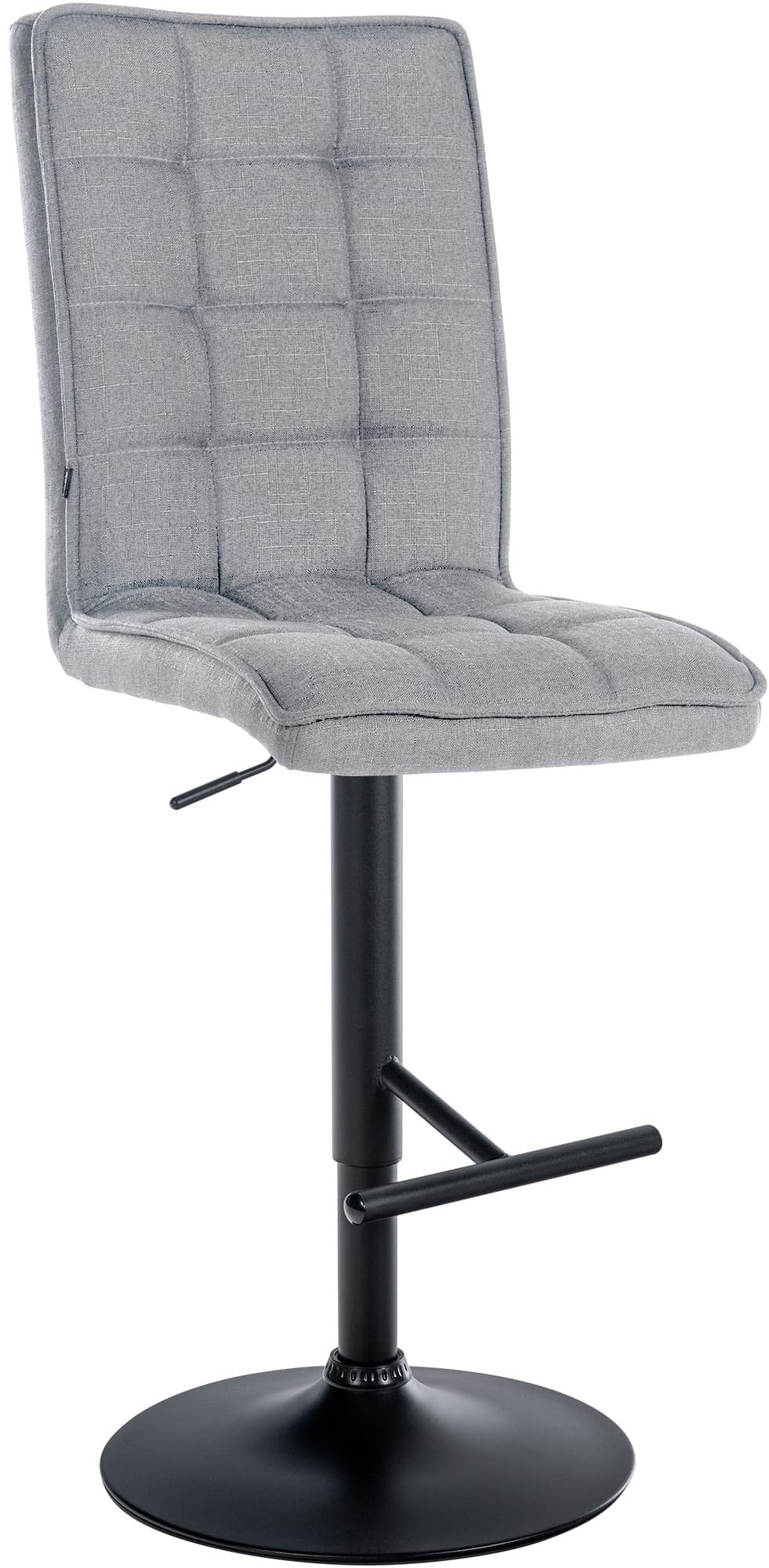 CLP Barhocker Peking Stoff I H&ouml;henverstellbarer Tresenhocker Mit R&uuml;ckenlehne Und Fu&szlig;st&uuml;tze - Bild 1