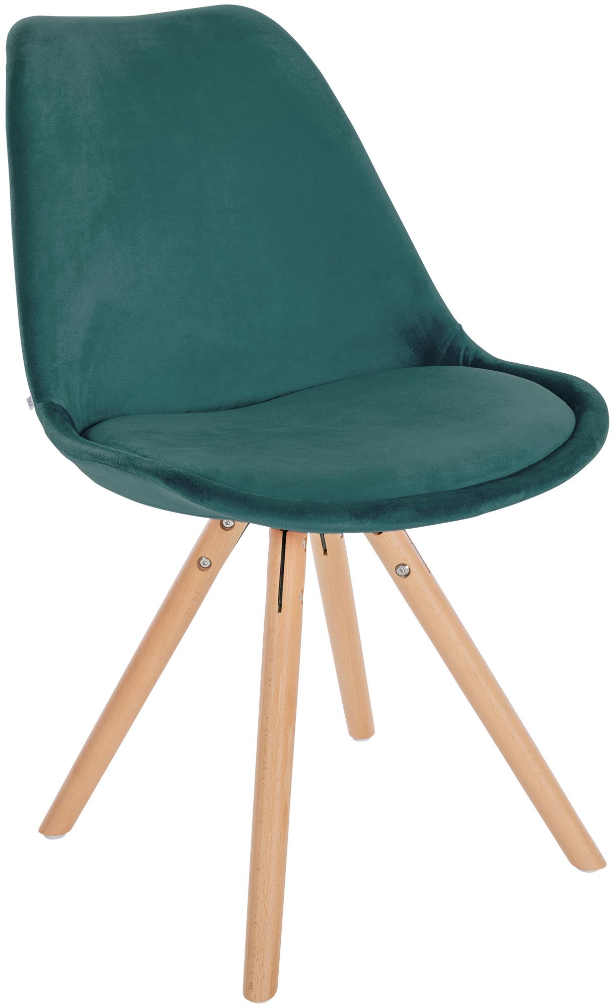 CLP Stuhl Sofia mit Samtbezug und hochwertiger Polsterung I Besucherstuhl mit robustem 4-Fu&szlig; Holzgestell - Bild 1