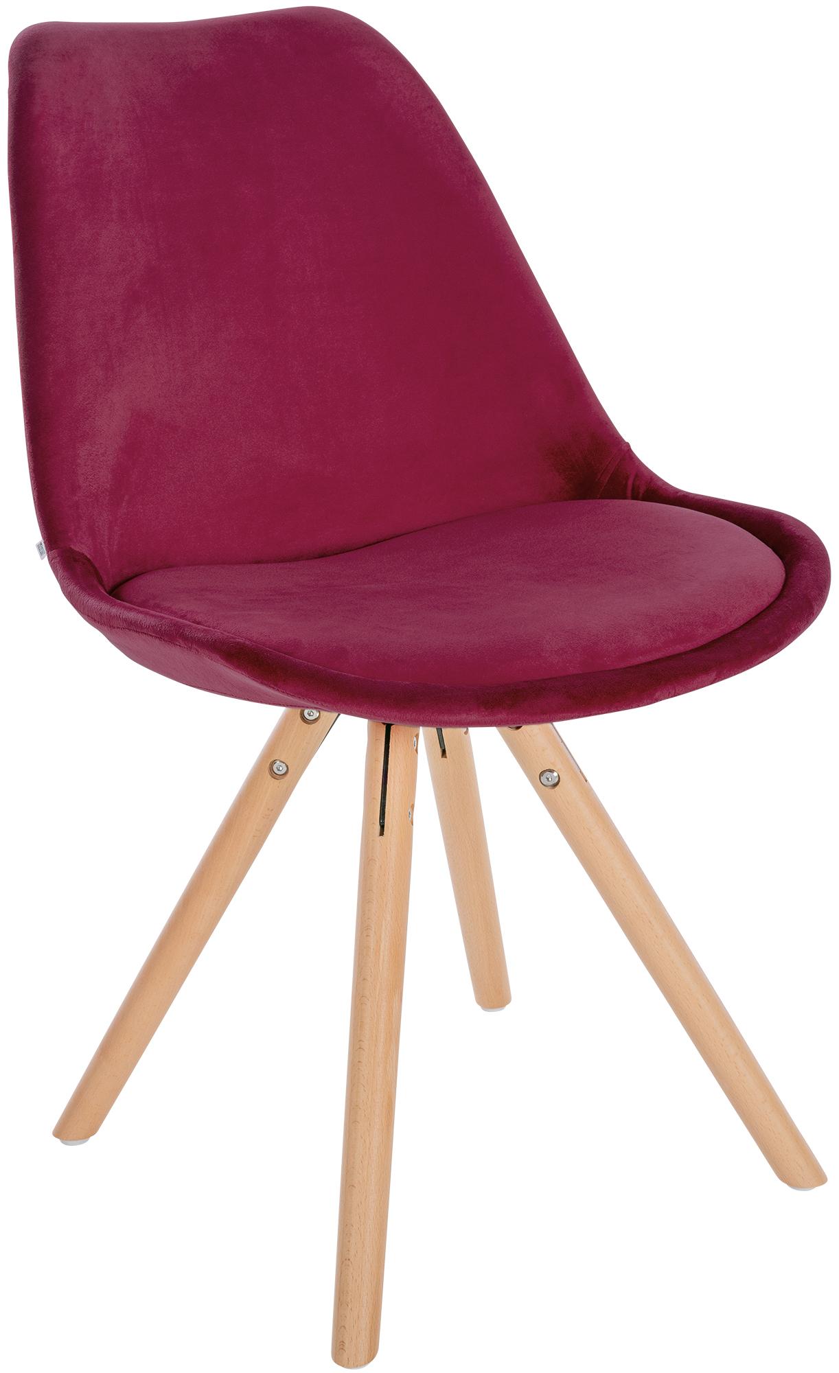 CLP Stuhl Sofia mit Samtbezug und hochwertiger Polsterung I Besucherstuhl mit robustem 4-Fu&szlig; Holzgestell - Bild 1