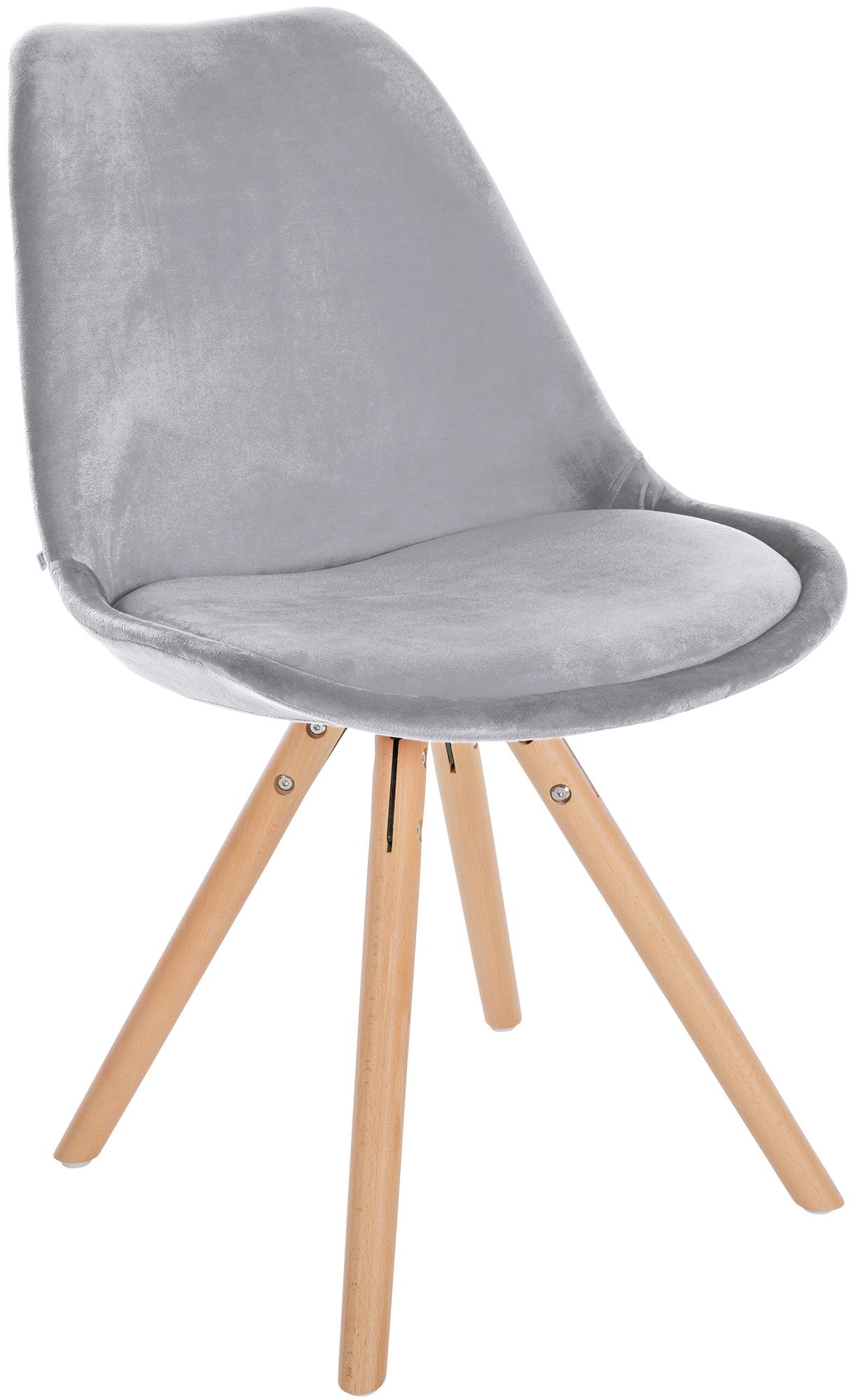 CLP Stuhl Sofia mit Samtbezug und hochwertiger Polsterung I Besucherstuhl mit robustem 4-Fu&szlig; Holzgestell - Bild 1