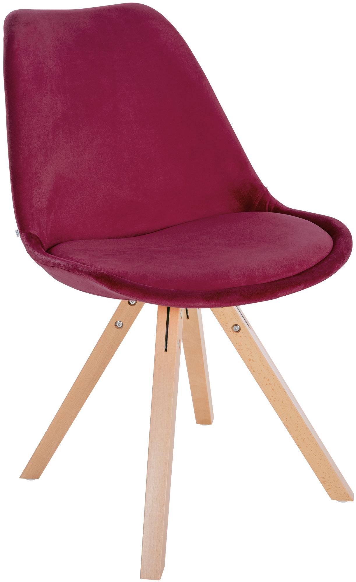 CLP Stuhl Sofia mit Samtbezug und hochwertiger Polsterung I Besucherstuhl mit robustem 4-Fu&szlig; Holzgestell - Bild 1