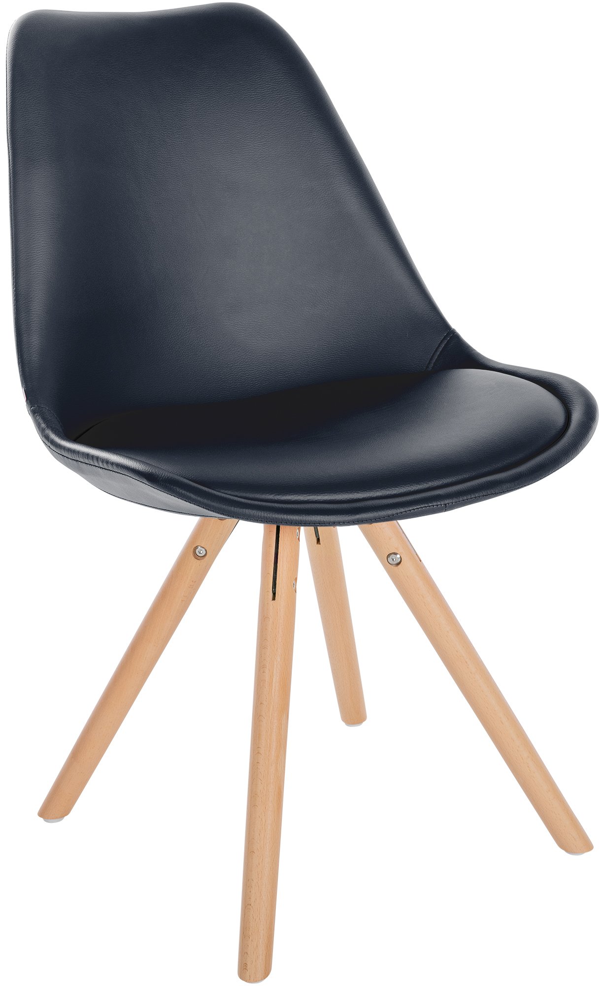 CLP Stuhl Sofia Mit Kunstlederbezug Und Hochwertiger Polsterung I Besucherstuhl Mit Robustem 4-Fu&szlig; Holzgestell - Bild 1