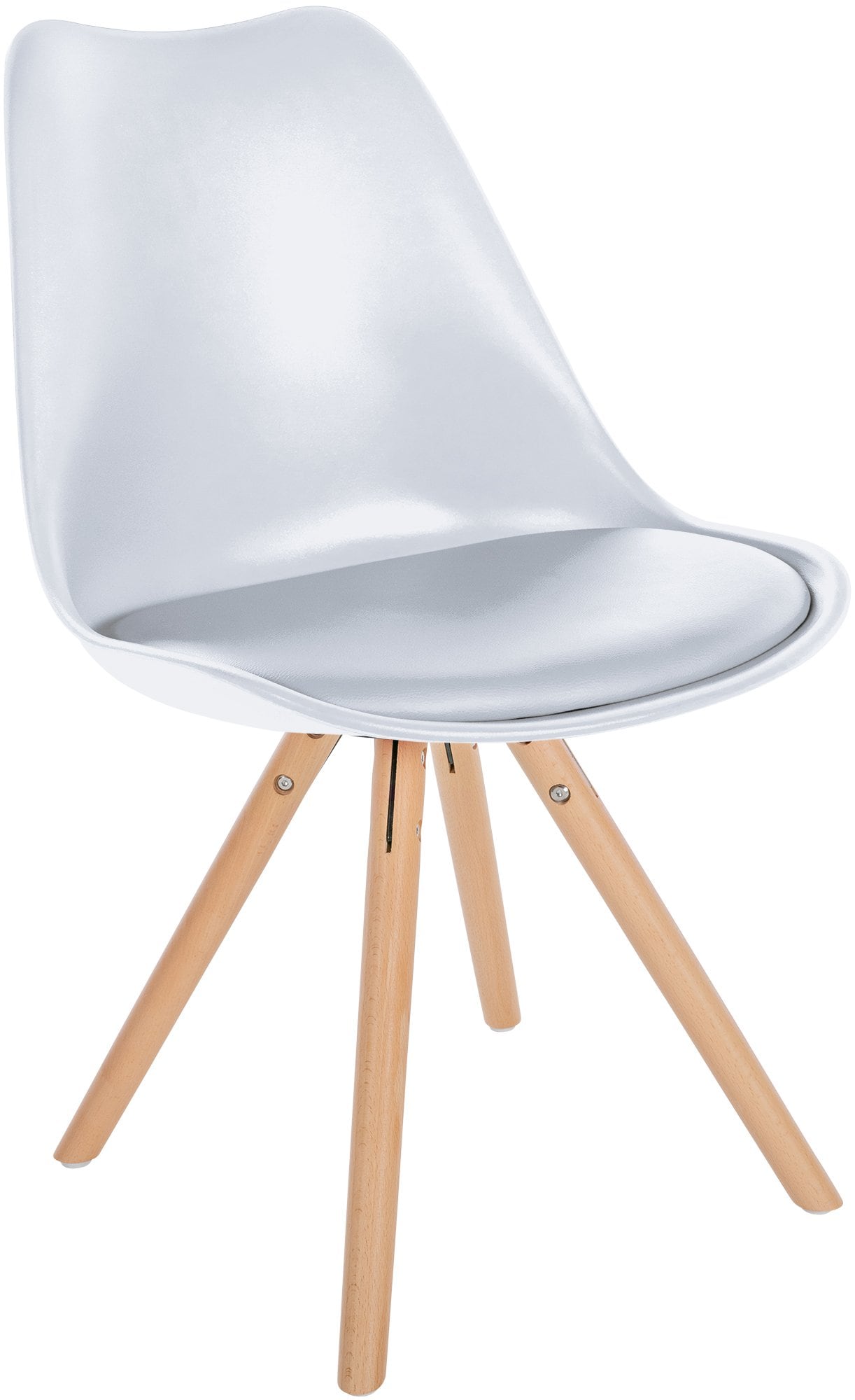 CLP Stuhl Sofia Kunststoff I Esszimmerstuhl Mit Kunstledersitz und Kunststoffschale I Kunststoffstuhl Mit 4-Fu&szlig; Holzgestell - Bild 1