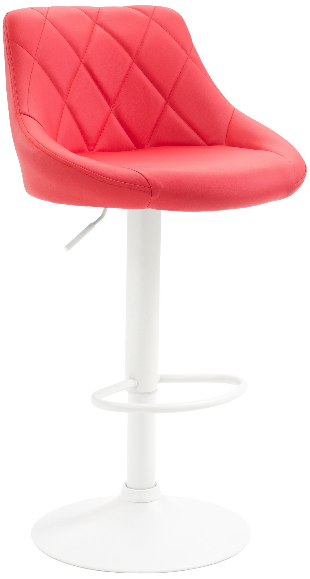 CLP Barhocker Lazio Mit Kunstlederbezug I Drehbarer Thekenhocker Mit Fu&szlig;st&uuml;tze I H&ouml;henverstellbarer Barstuhl Mit Trompetenfu&szlig; - Bild 1