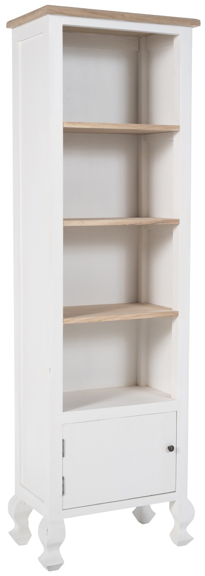 CLP B&uuml;cherregal Dorma I Standregal Aus Holz I Regal Freistehend F&uuml;r Flur Und Wohnzimmer I Wei&szlig; Im Shabby Chic Design - Bild 1