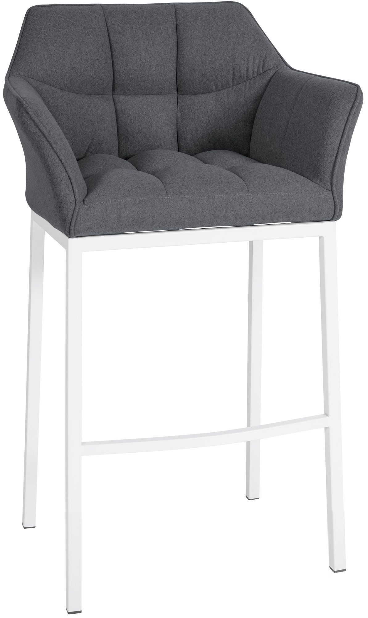 CLP Barhocker mit Lehne Damaso, Barstuhl gepolstert mit Filzbezug, Vierfu&szlig;gestell aus Metall, Tresenhocker bis 240 kg belastbar - Bild 1