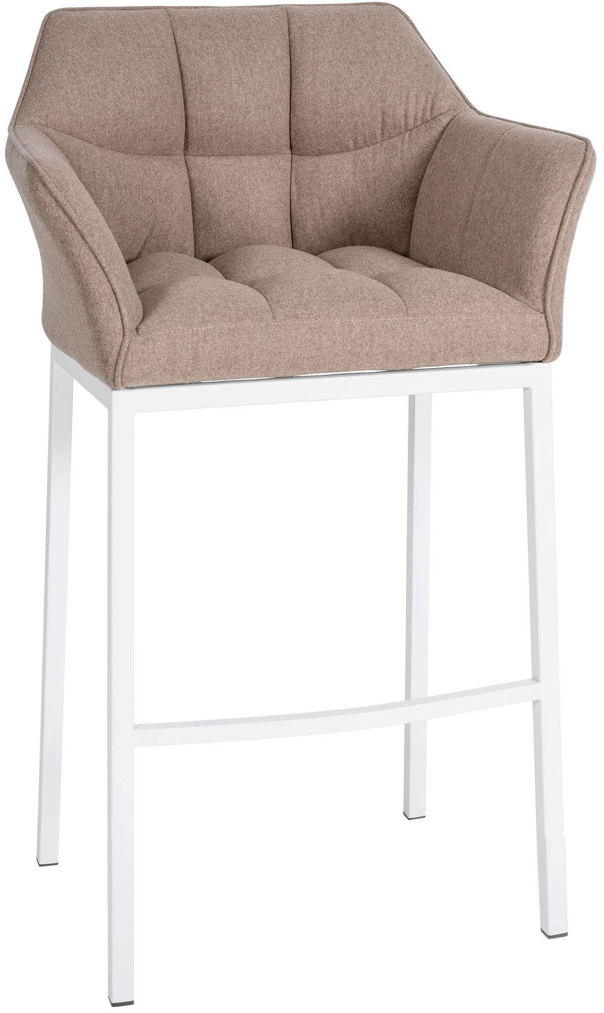 CLP Barhocker mit Lehne Damaso, Barstuhl gepolstert mit Filzbezug, Vierfu&szlig;gestell aus Metall, Tresenhocker bis 240 kg belastbar - Bild 1