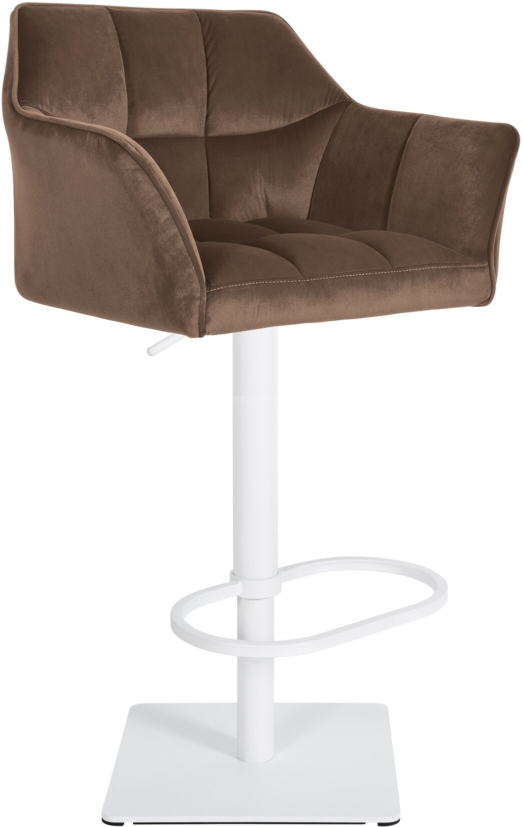 CLP Barhocker Damaso W Samt Farbe: braun, Gestell Farbe: weiß