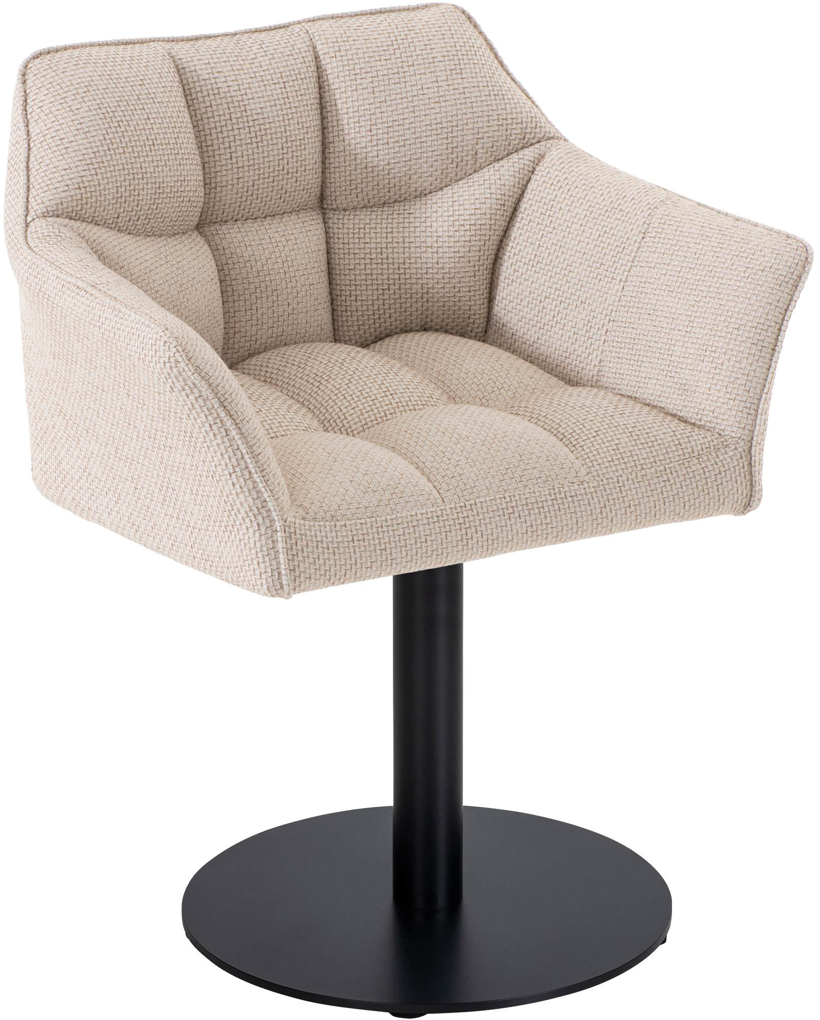 CLP Loungesessel Damaso I Esszimmerstuhl Mit Kunstleder-, Stoff-, Filz- Oder Samtbezug I Lounger Mit Schwarzem Metall-Gestell - Bild 1