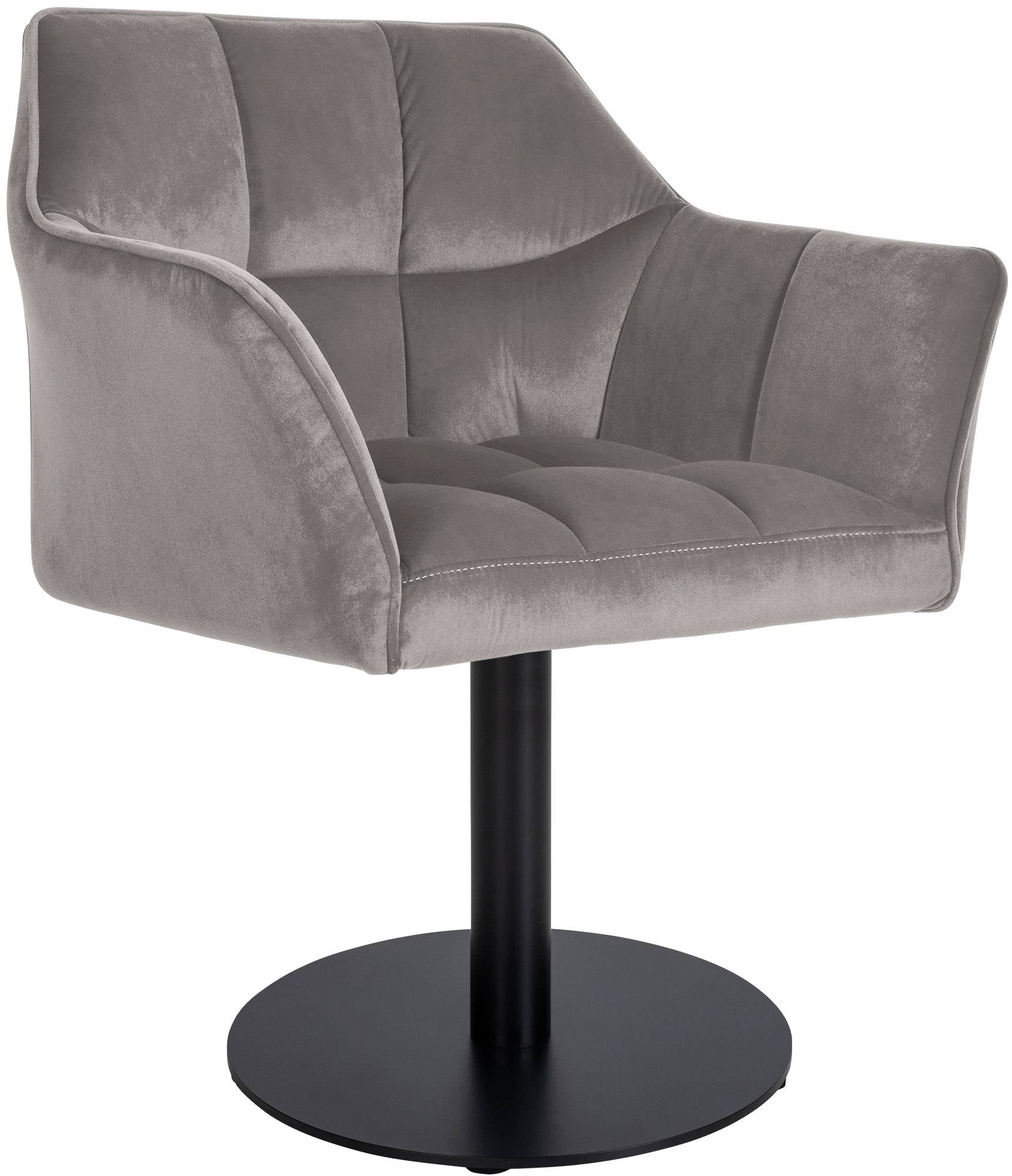 CLP Loungesessel Damaso I Esszimmerstuhl Mit Kunstleder-, Stoff-, Filz- Oder Samtbezug I Lounger Mit Schwarzem Metall-Gestell - Bild 1