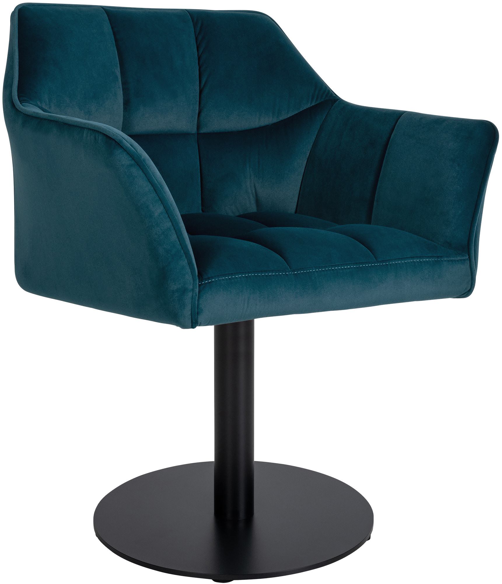 CLP Loungesessel Damaso I Esszimmerstuhl Mit Kunstleder-, Stoff-, Filz- Oder Samtbezug I Lounger Mit Schwarzem Metall-Gestell - Bild 1