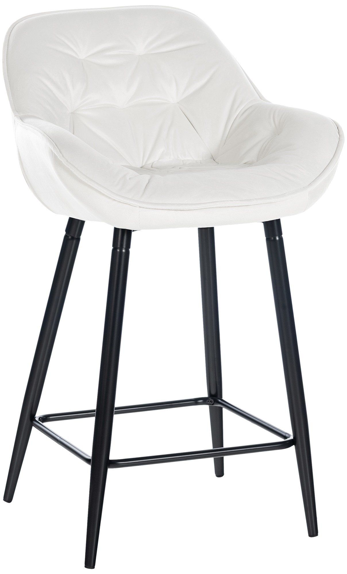 CLP Barhocker Gibson Samt I Gepolsterter Tresenstuhl Mit Fu&szlig;st&uuml;tze I Sitzh&ouml;he 76 cm - Bild 1