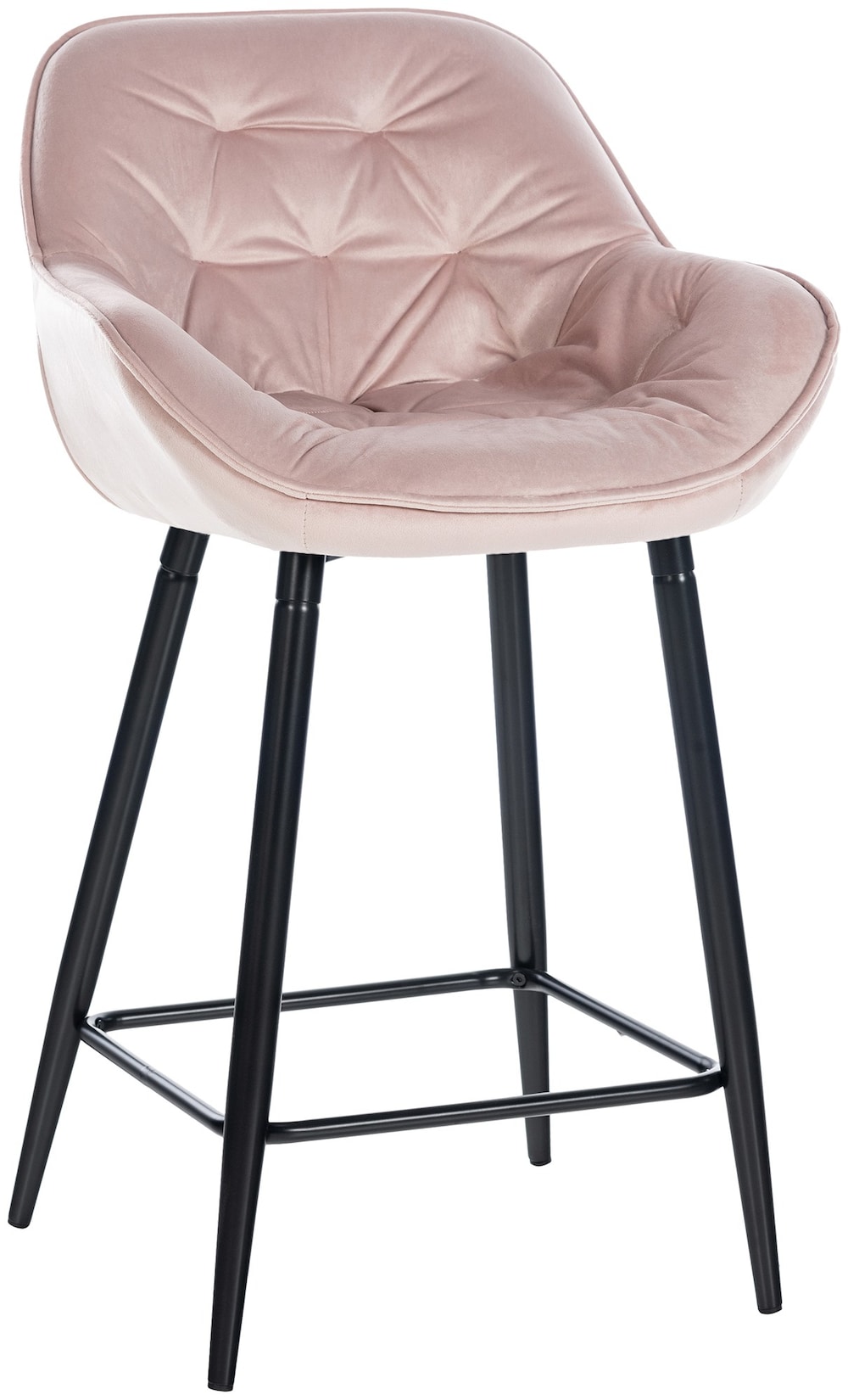 CLP Barhocker Gibson Samt I Gepolsterter Tresenstuhl Mit Fußstütze I Sitzhöhe 76 cm