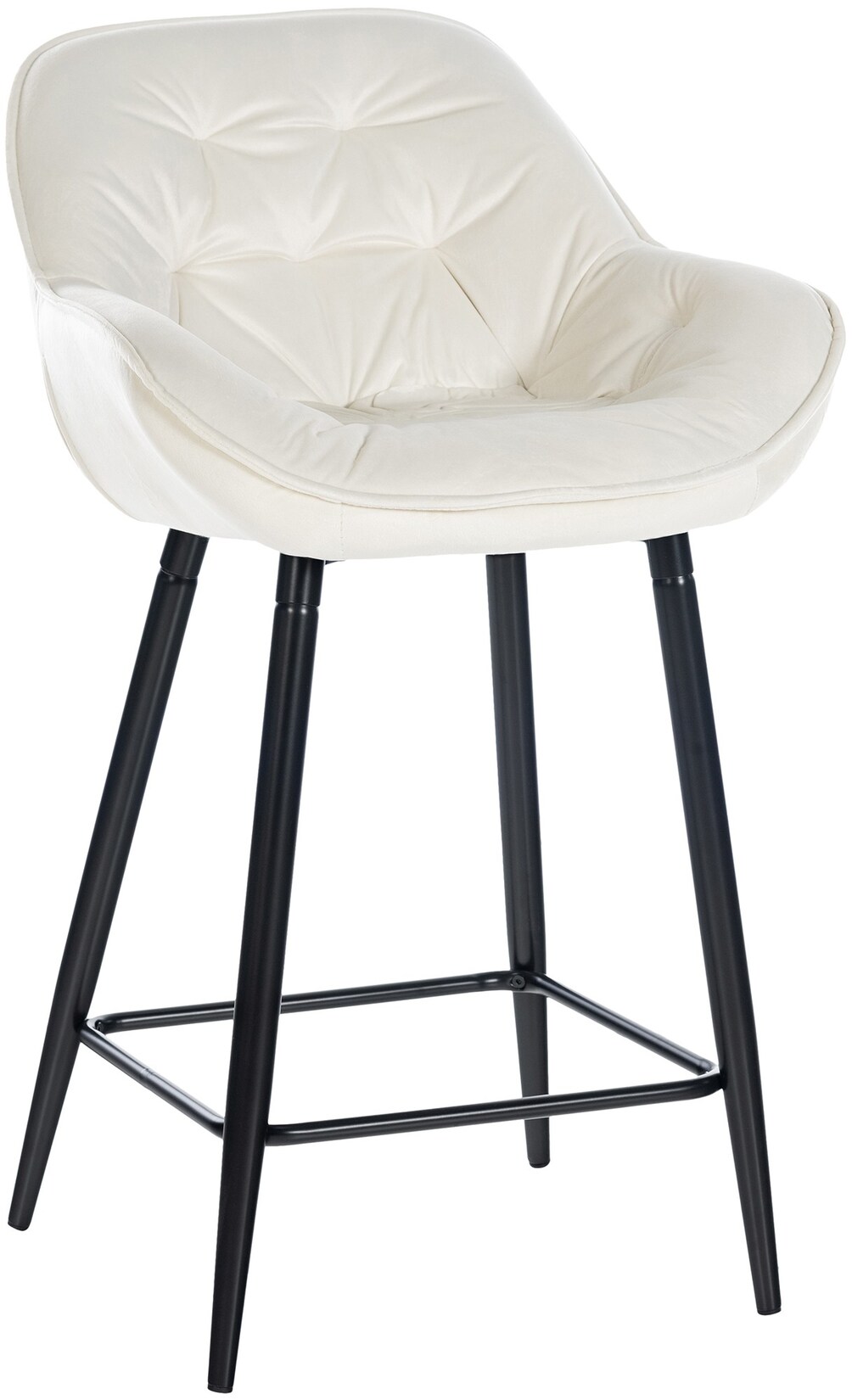 CLP Barhocker Gibson Samt I Gepolsterter Tresenstuhl Mit Fußstütze I Sitzhöhe 76 cm