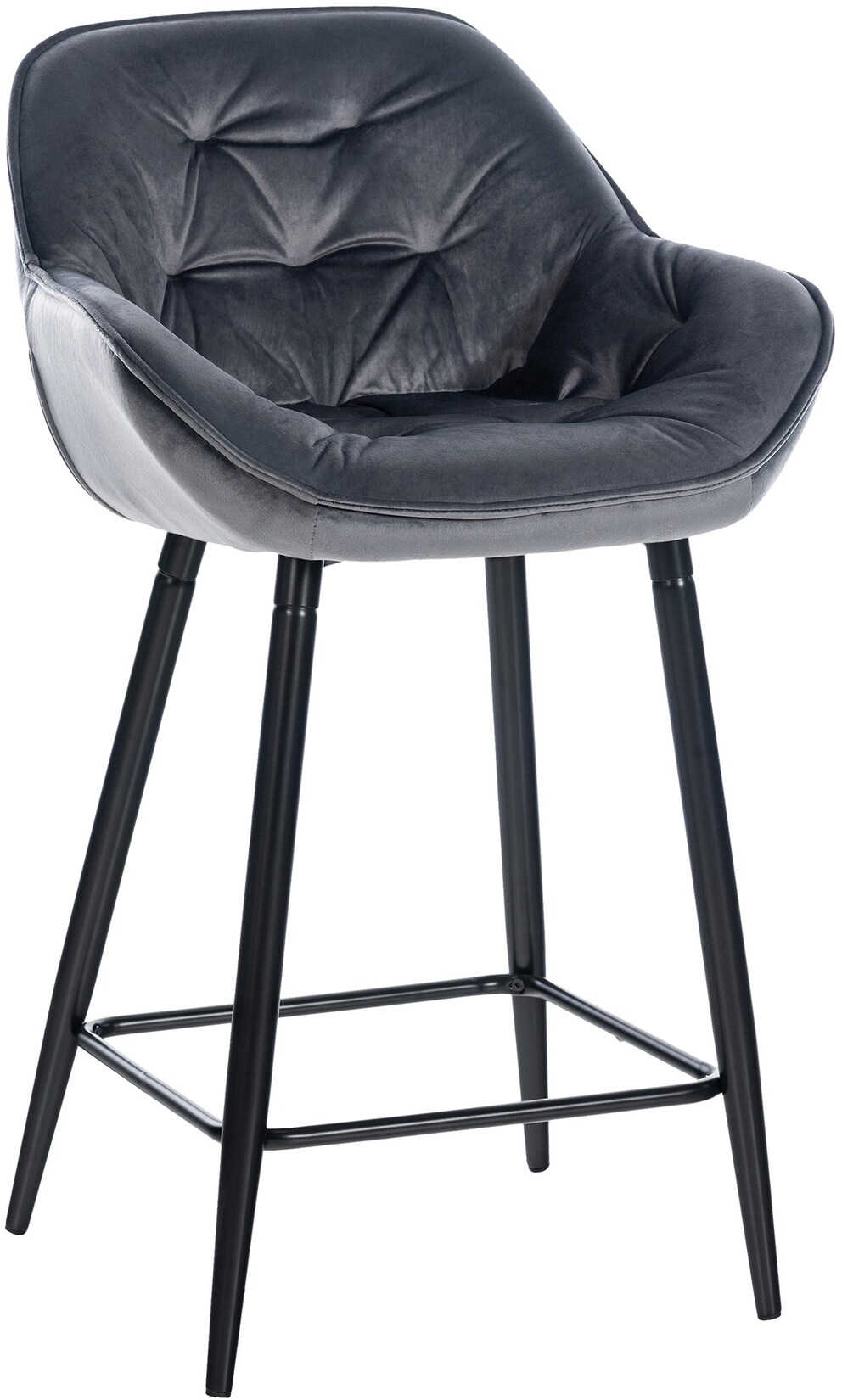CLP Barhocker Gibson Samt I Gepolsterter Tresenstuhl Mit Fußstütze I Sitzhöhe 76 cm