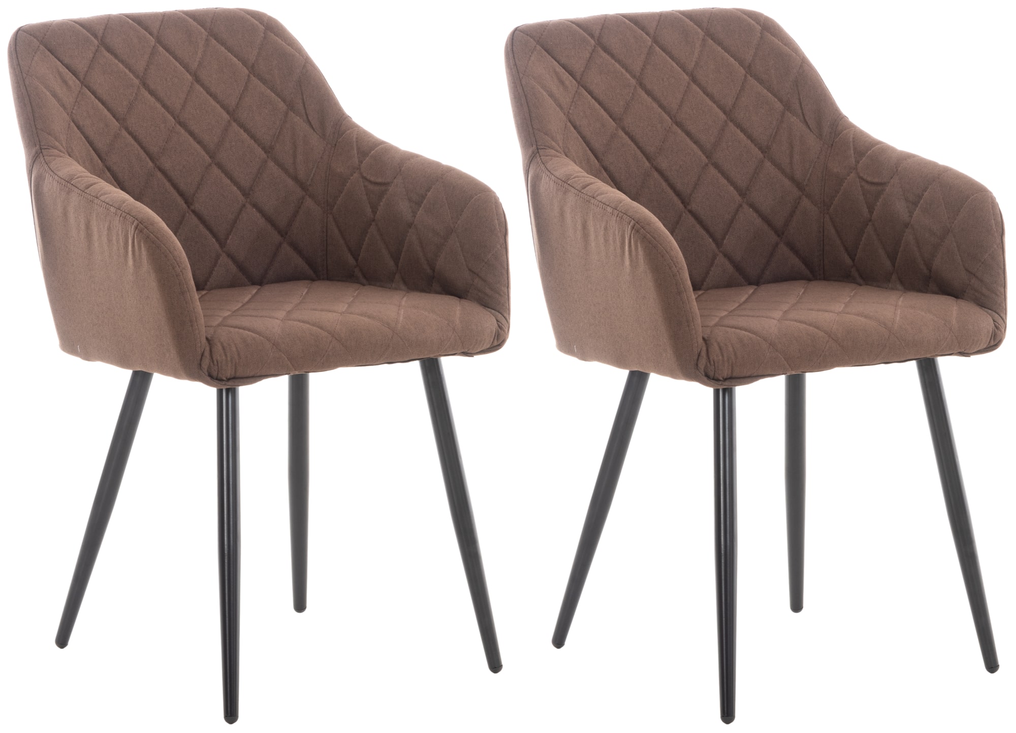 CLP 2er Set Esszimmerstuhl Shila I Bezug Stoff Oder Samt I Polsterstuhl mit Armlehnen - Bild 1