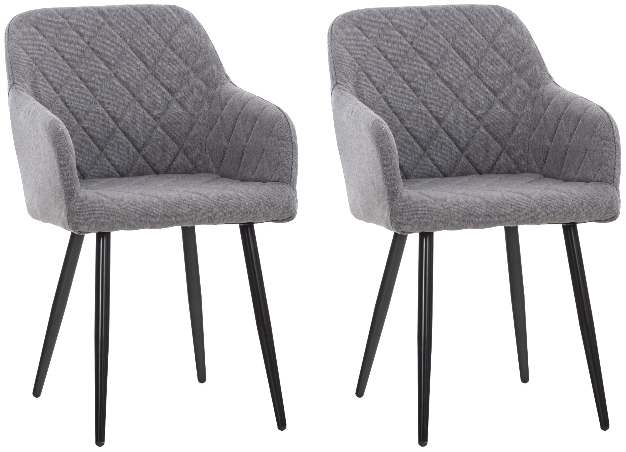 CLP 2er Set Esszimmerstuhl Shila I Bezug Stoff Oder Samt I Polsterstuhl mit Armlehnen - Bild 1