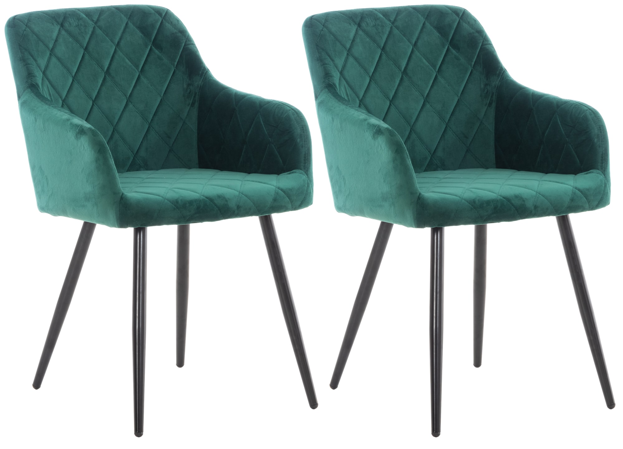 CLP 2er Set Esszimmerstuhl Shila I Bezug Stoff Oder Samt I Polsterstuhl mit Armlehnen - Bild 1