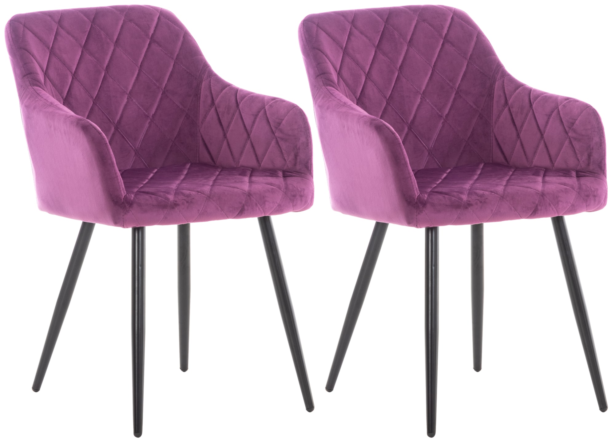 CLP 2er Set Esszimmerstuhl Shila I Bezug Stoff Oder Samt I Polsterstuhl mit Armlehnen - Bild 1