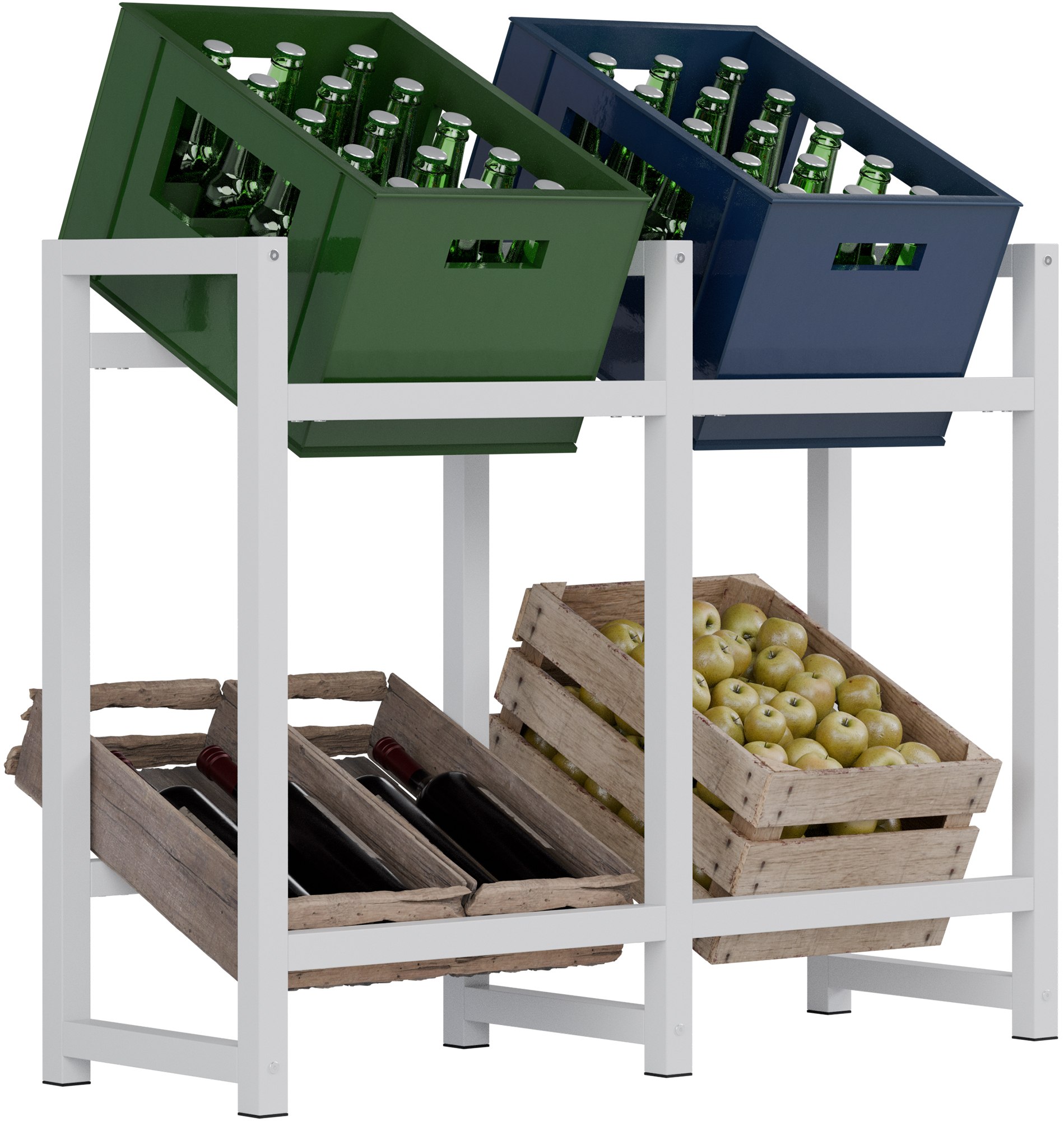 CLP Getr&auml;nkekistenst&auml;nder Metall freistehend Stack, platzsparendes Getr&auml;nkekistenregal robust und platzsparend f&uuml;r Getr&auml;nkekisten - Bild 1