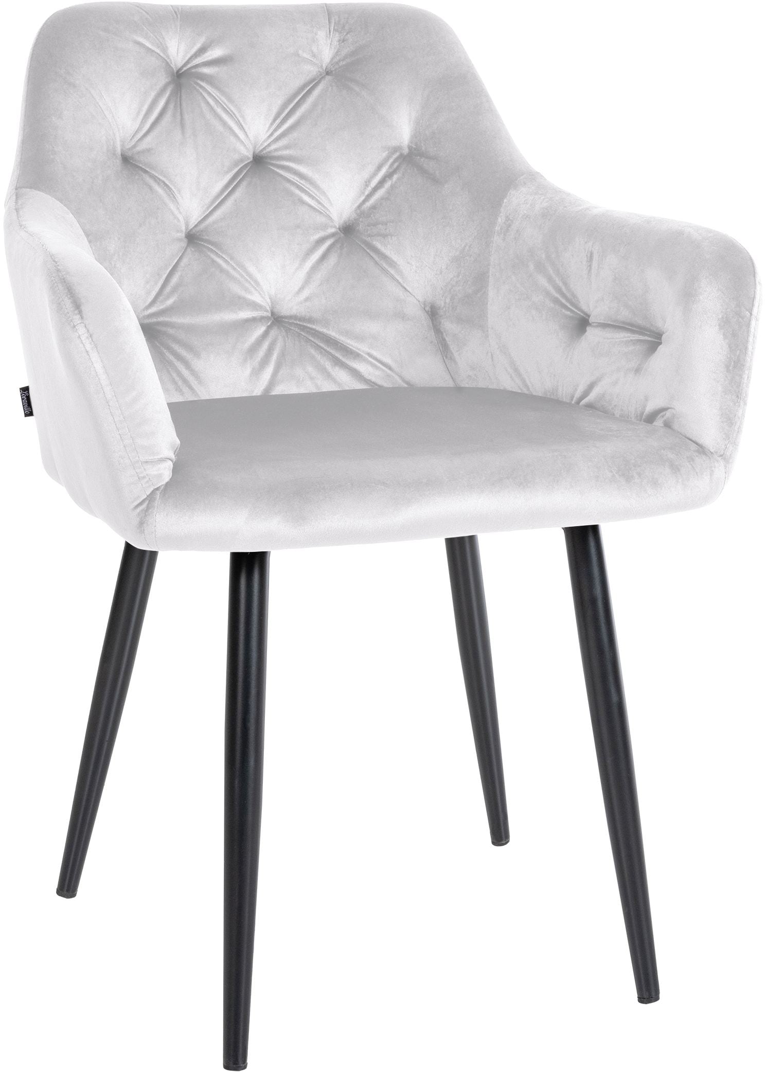 CLP Esszimmerstuhl Stanley I Samt I Gesteppter Polsterstuhl I K&uuml;chenstuhl Mit Bodenschonern - Bild 1