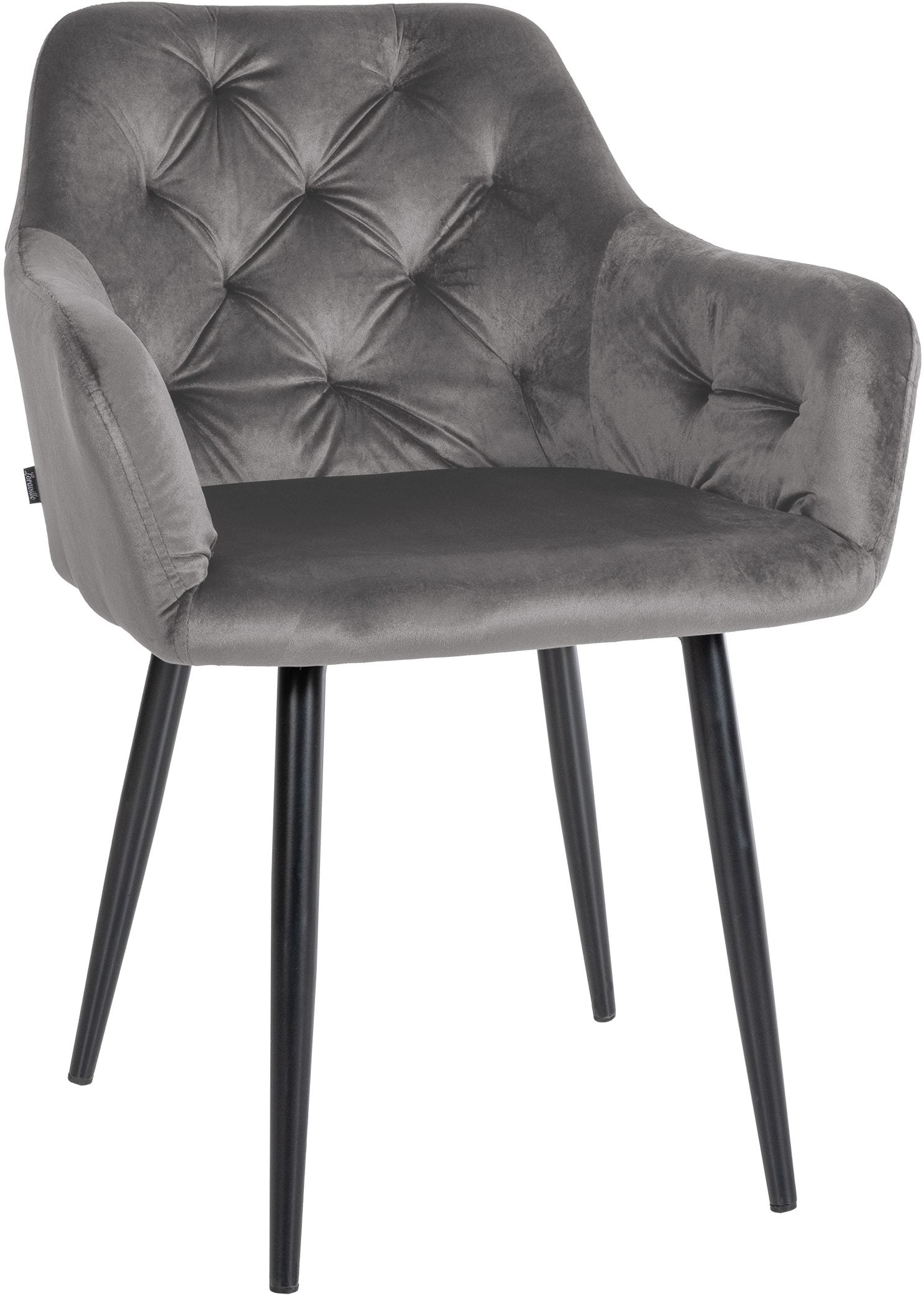 CLP Esszimmerstuhl Stanley I Samt I Gesteppter Polsterstuhl I K&uuml;chenstuhl Mit Bodenschonern - Bild 1