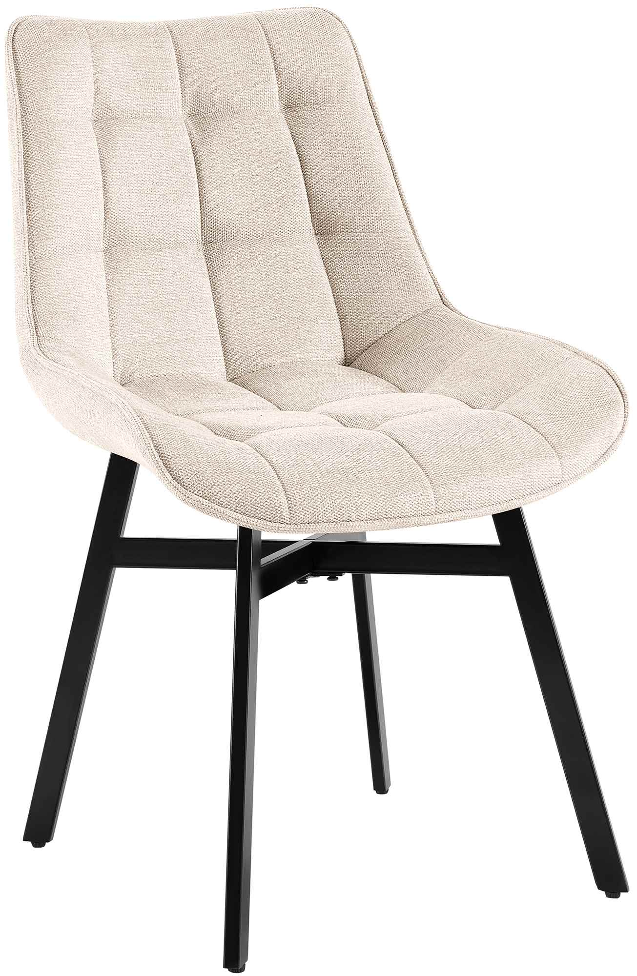 CLP Esszimmerstuhl gepolstert mit Lehne Colby, K&uuml;chenstuhl mit gestepptem Bezug, mit schwarzem Metallgestell, bis 140 kg belastbar - Bild 1
