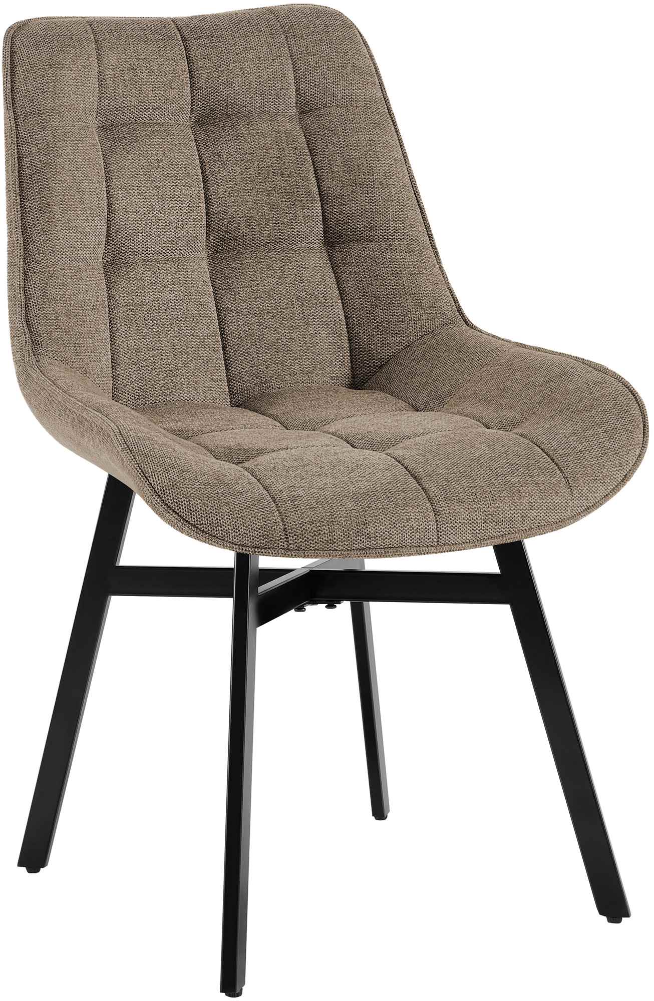CLP Esszimmerstuhl gepolstert mit Lehne Colby, K&uuml;chenstuhl mit gestepptem Bezug, mit schwarzem Metallgestell, bis 140 kg belastbar - Bild 1