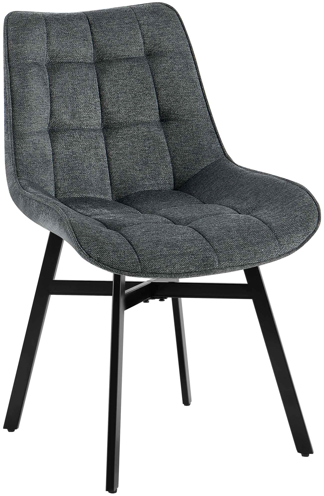 CLP Esszimmerstuhl gepolstert mit Lehne Colby, K&uuml;chenstuhl mit gestepptem Bezug, mit schwarzem Metallgestell, bis 140 kg belastbar - Bild 1