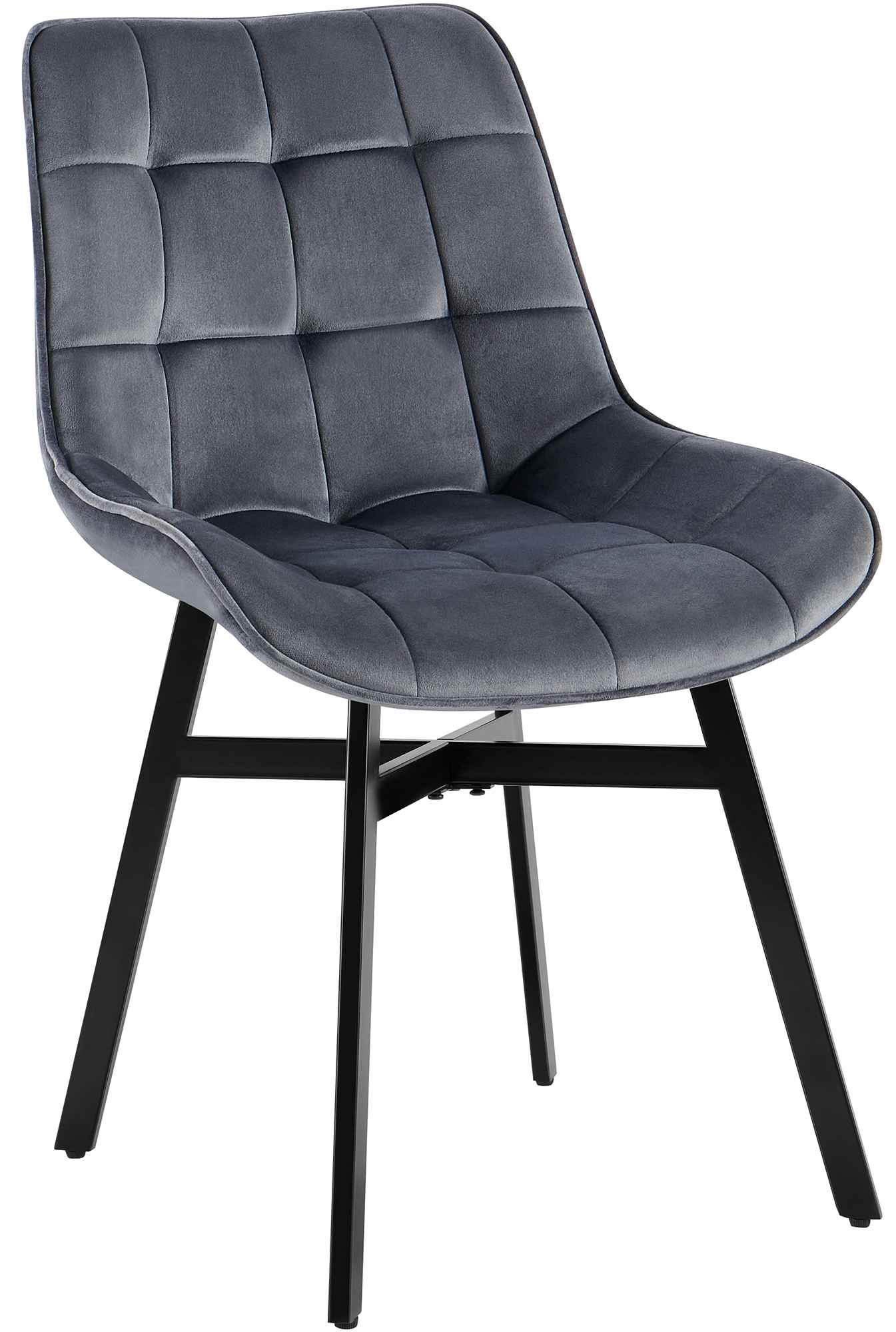 CLP Esszimmerstuhl gepolstert mit Lehne Colby, K&uuml;chenstuhl mit gestepptem Bezug, mit schwarzem Metallgestell, bis 140 kg belastbar - Bild 1