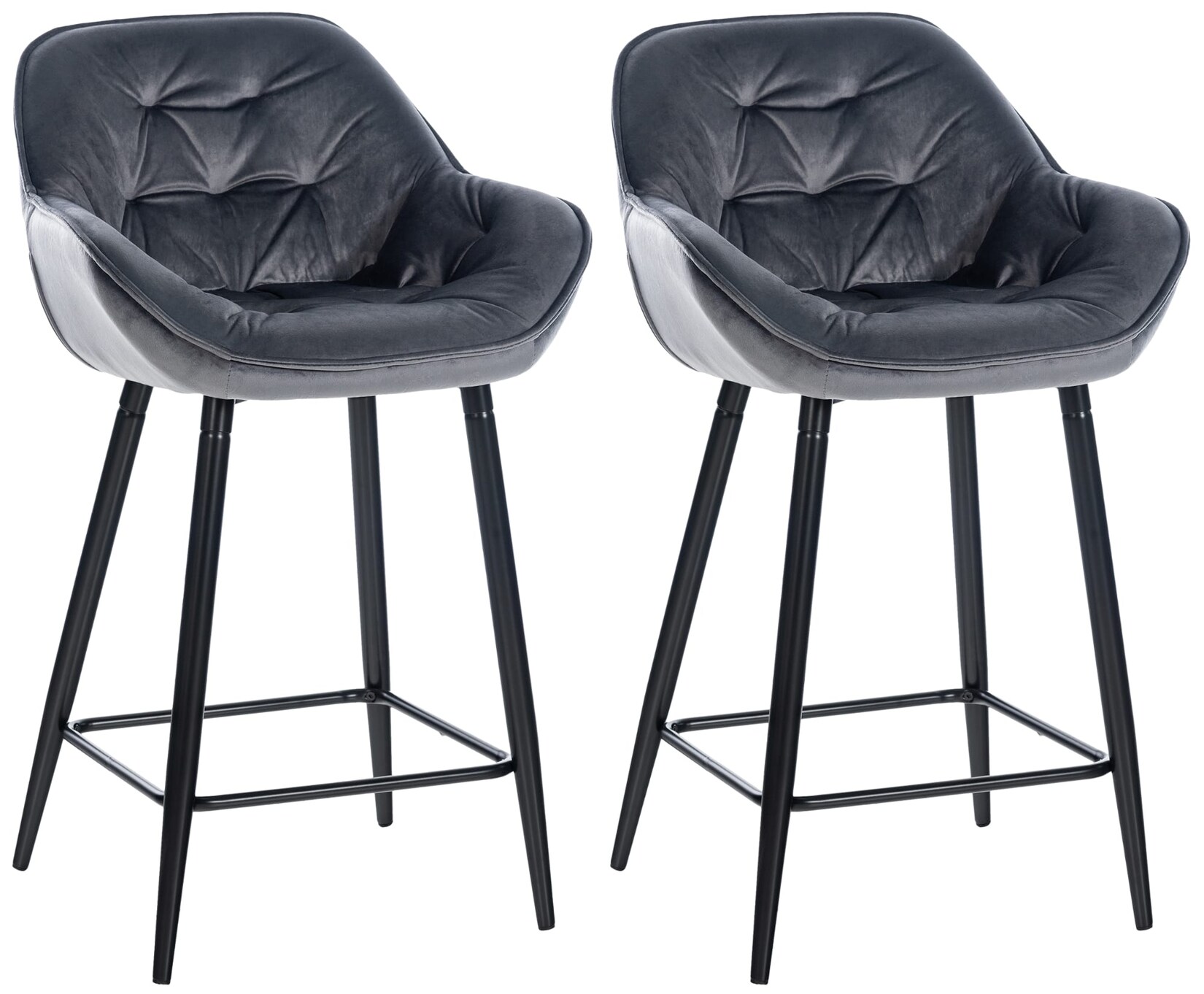 CLP 2er Set Barhocker Gibson - Tresenstuhl Mit Fußstütze - 2 x Tresenhocker Gepolstert