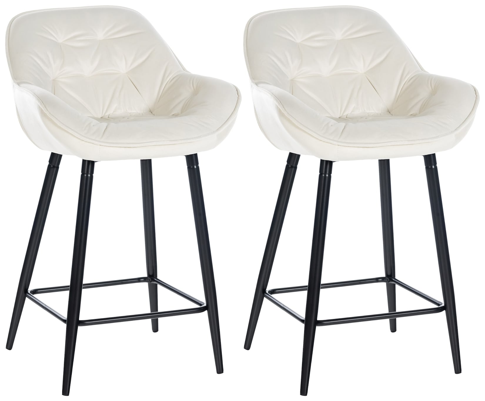 CLP 2er Set Barhocker Gibson Samt Farbe: creme, Material: Samt