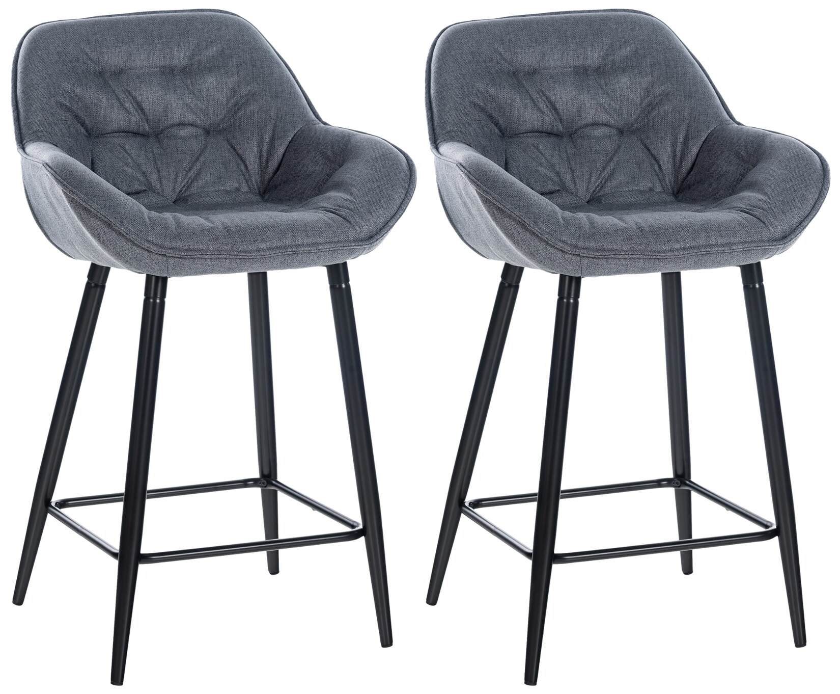 CLP 2er Set Barhocker Gibson - Tresenstuhl Mit Fußstütze - 2 x Tresenhocker Gepolstert