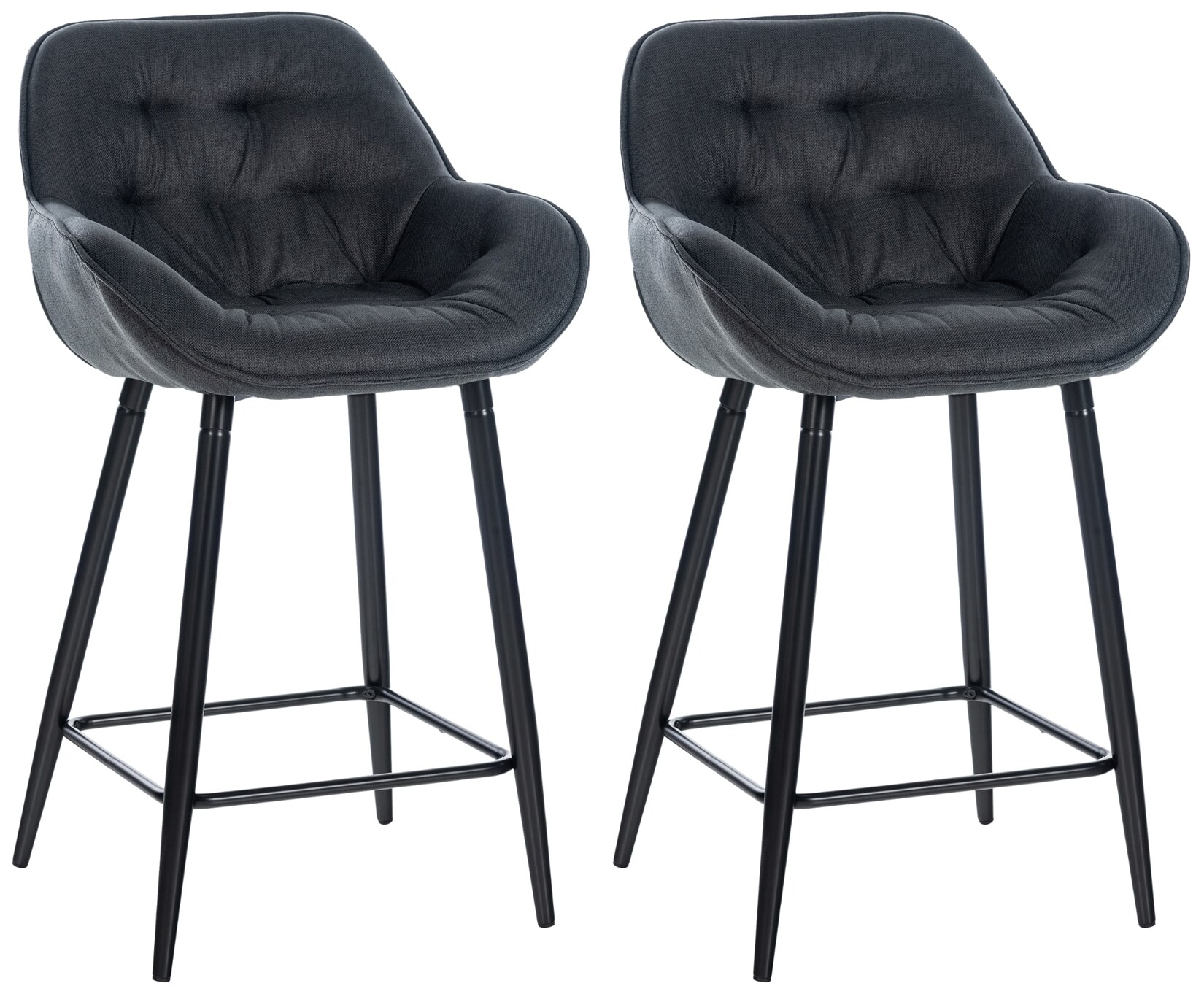CLP 2er Set Barhocker Gibson - Tresenstuhl Mit Fußstütze - 2 x Tresenhocker Gepolstert