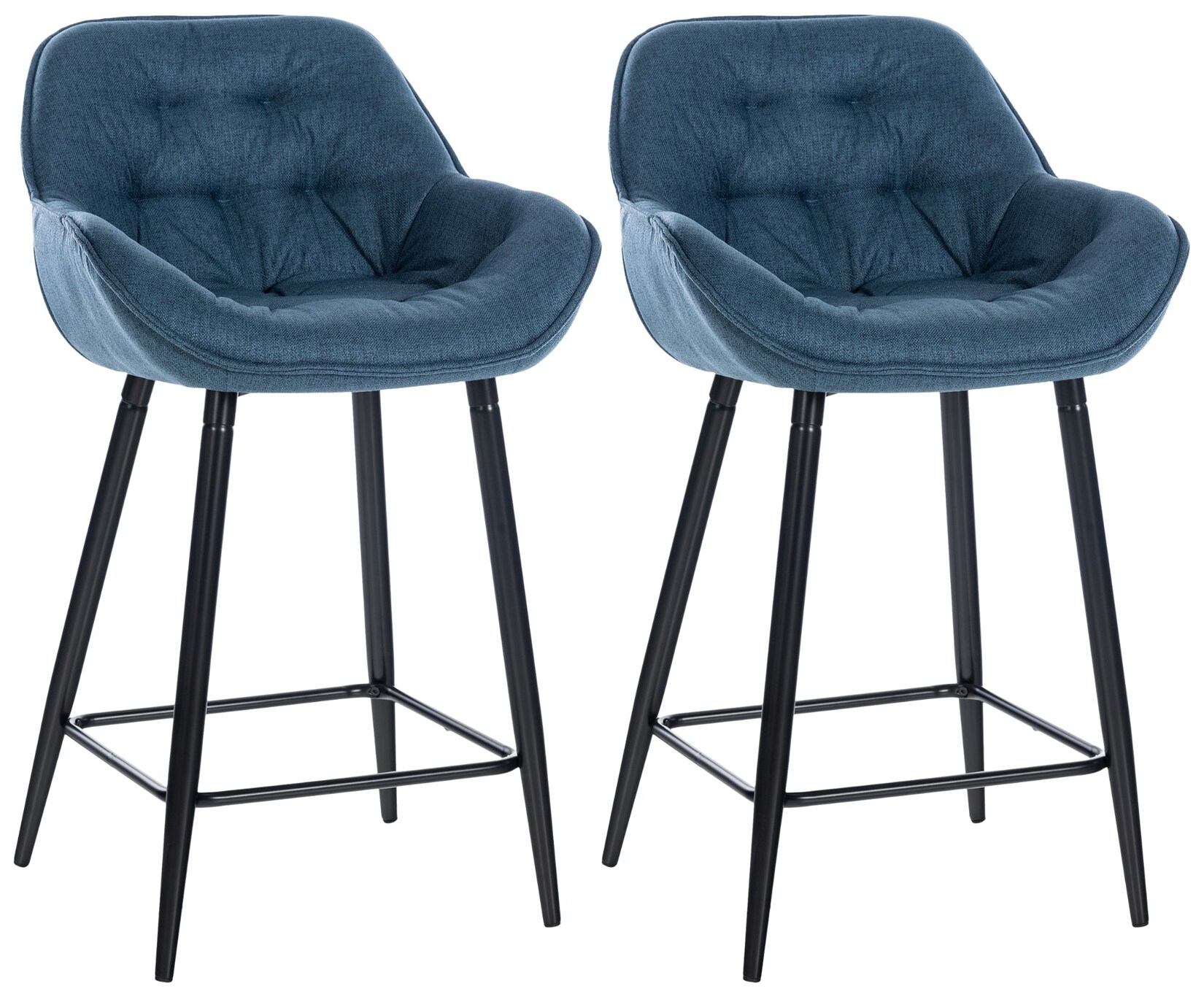 CLP 2er Set Barhocker Gibson - Tresenstuhl Mit Fußstütze - 2 x Tresenhocker Gepolstert