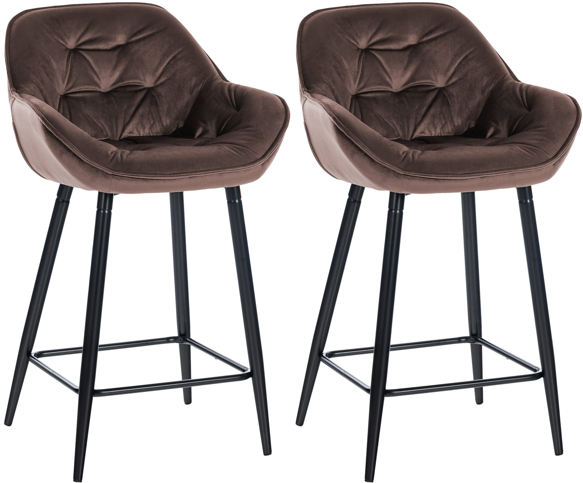 CLP 2er Set Barhocker Gibson Samt I Sitzh&ouml;he 76 cm I Tresenst&uuml;hle Mit Fu&szlig;st&uuml;tze - Bild 1